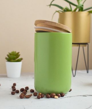 Sendez Vorratsdose Grün aus Porzellan Vorratsbehälter Dose Aufbewahrungsdose, Porzellan