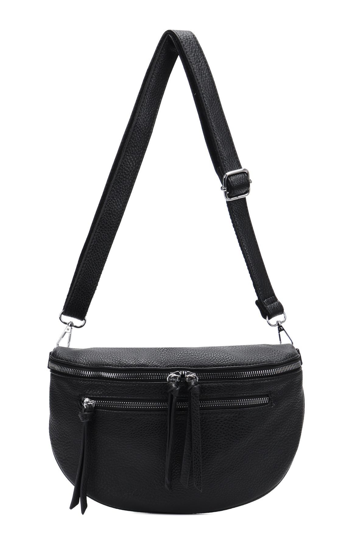 ITALYSHOP24 Schultertasche DAMEN TASCHE Crossbody Gürteltasche Umhängetasche CrossOver Bodybag, Handytasche Brusttasche Hüfttasche Bauchtasche Leder Optik Reise