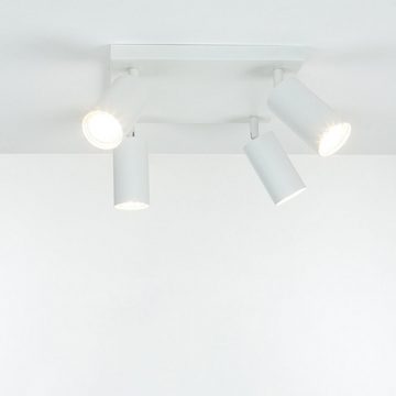 Licht-Erlebnisse Deckenstrahler LEO, ohne Leuchtmittel, 4-flammig Weiß GU10 Metall verstellbar Wohnzimmer