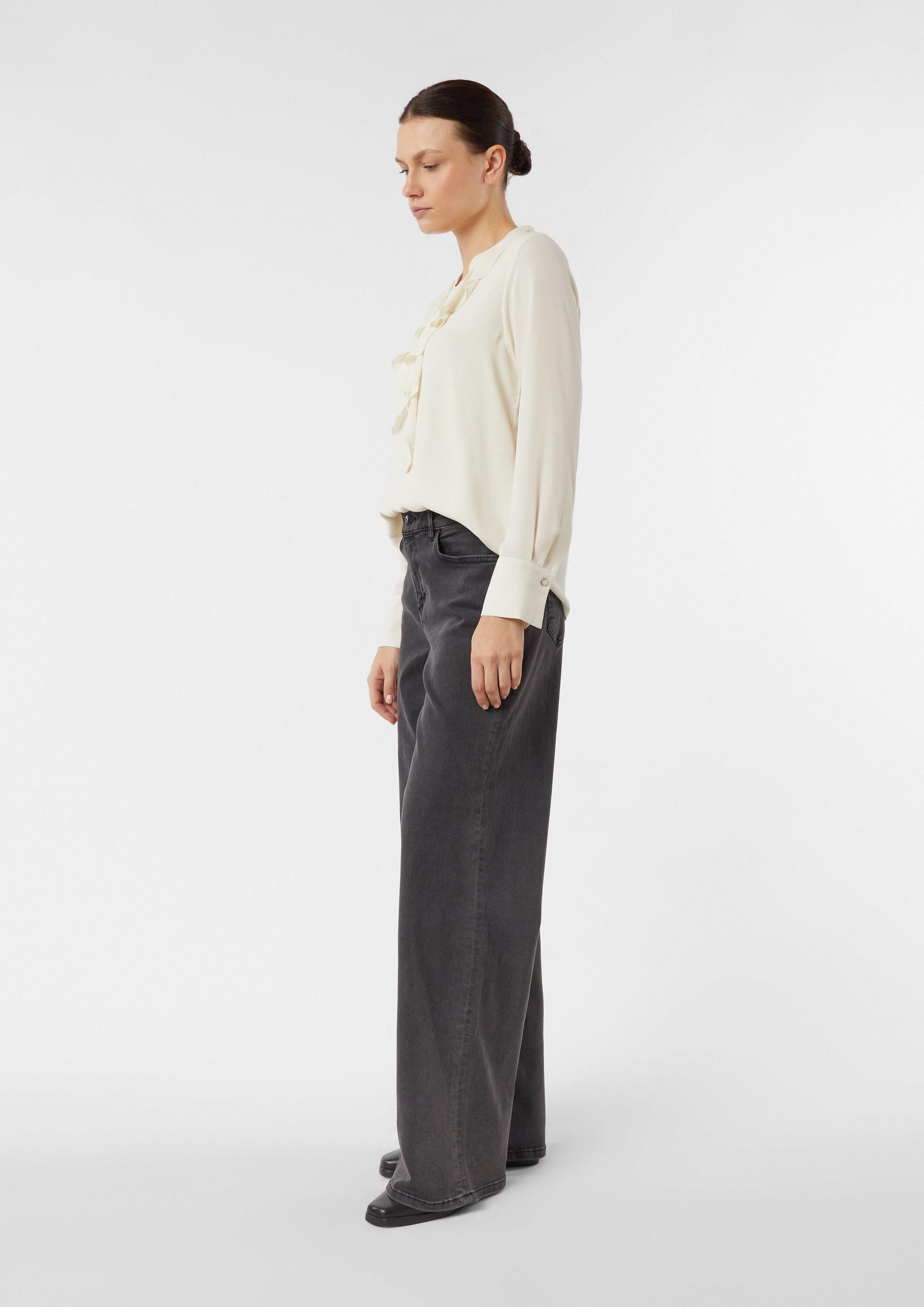 comma Regular-fit-Jeans Jeans-Hose Elastische Jeans mit Wide Leg