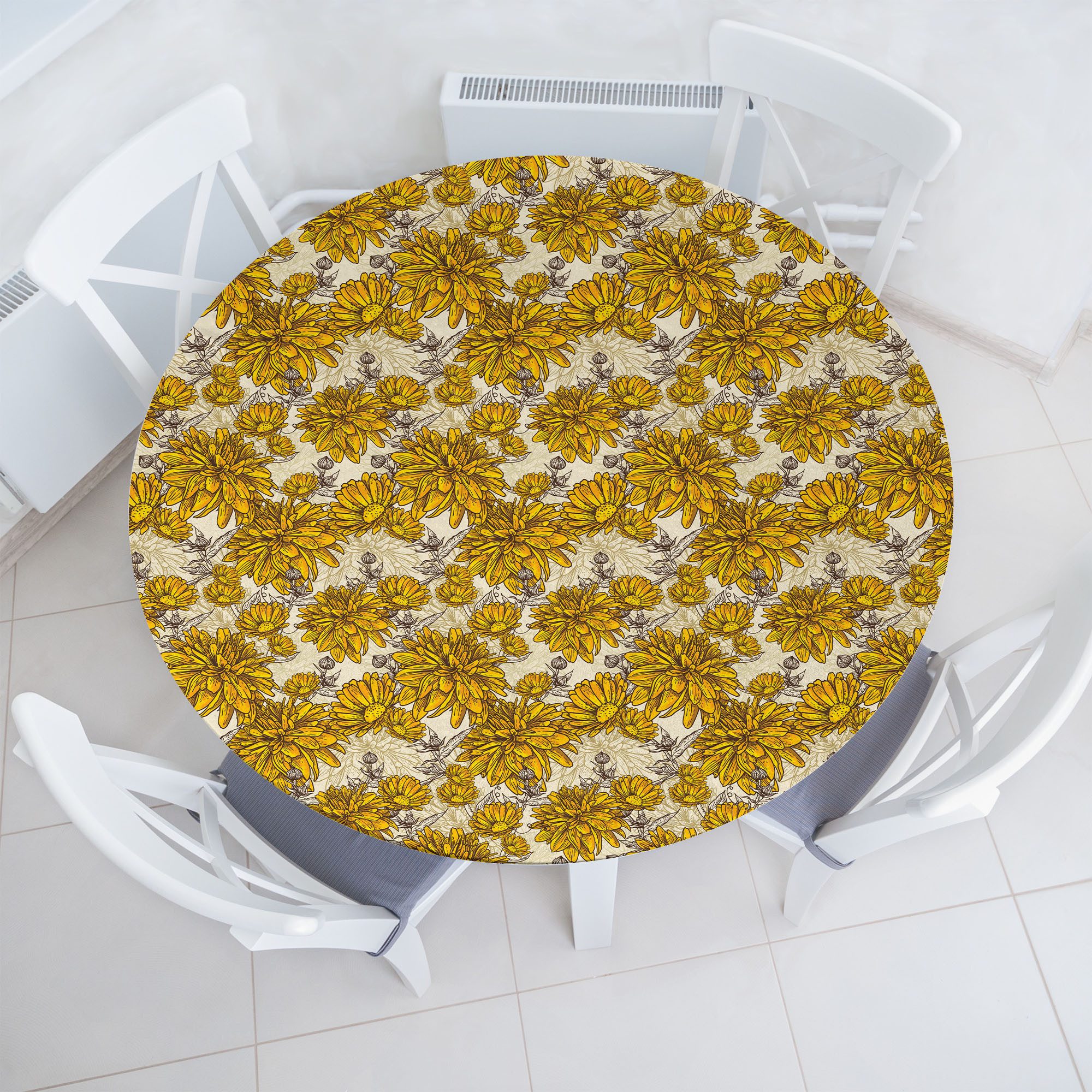 Tischdecke Rundum-elastische Stofftischdecke