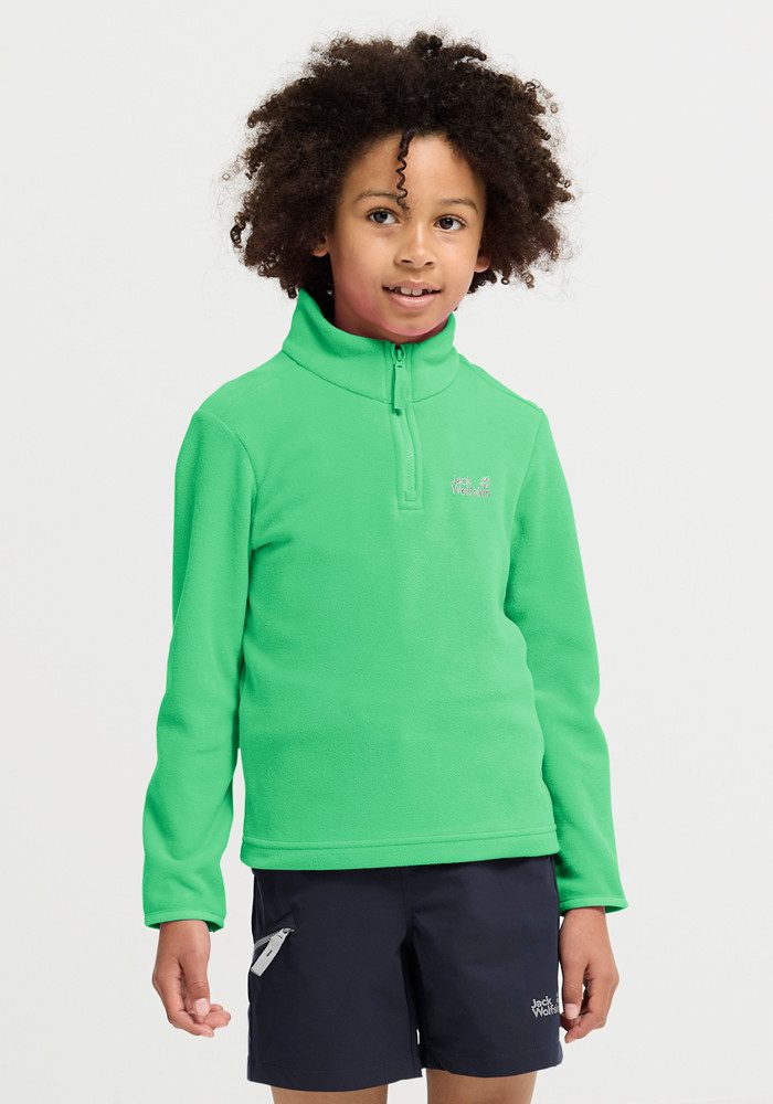 Jack Wolfskin Stehkragenpullover TAUNUS 100 HZ K Kinder-Fleecepullover, Halfzip-Reißverschluss, Stehkragen