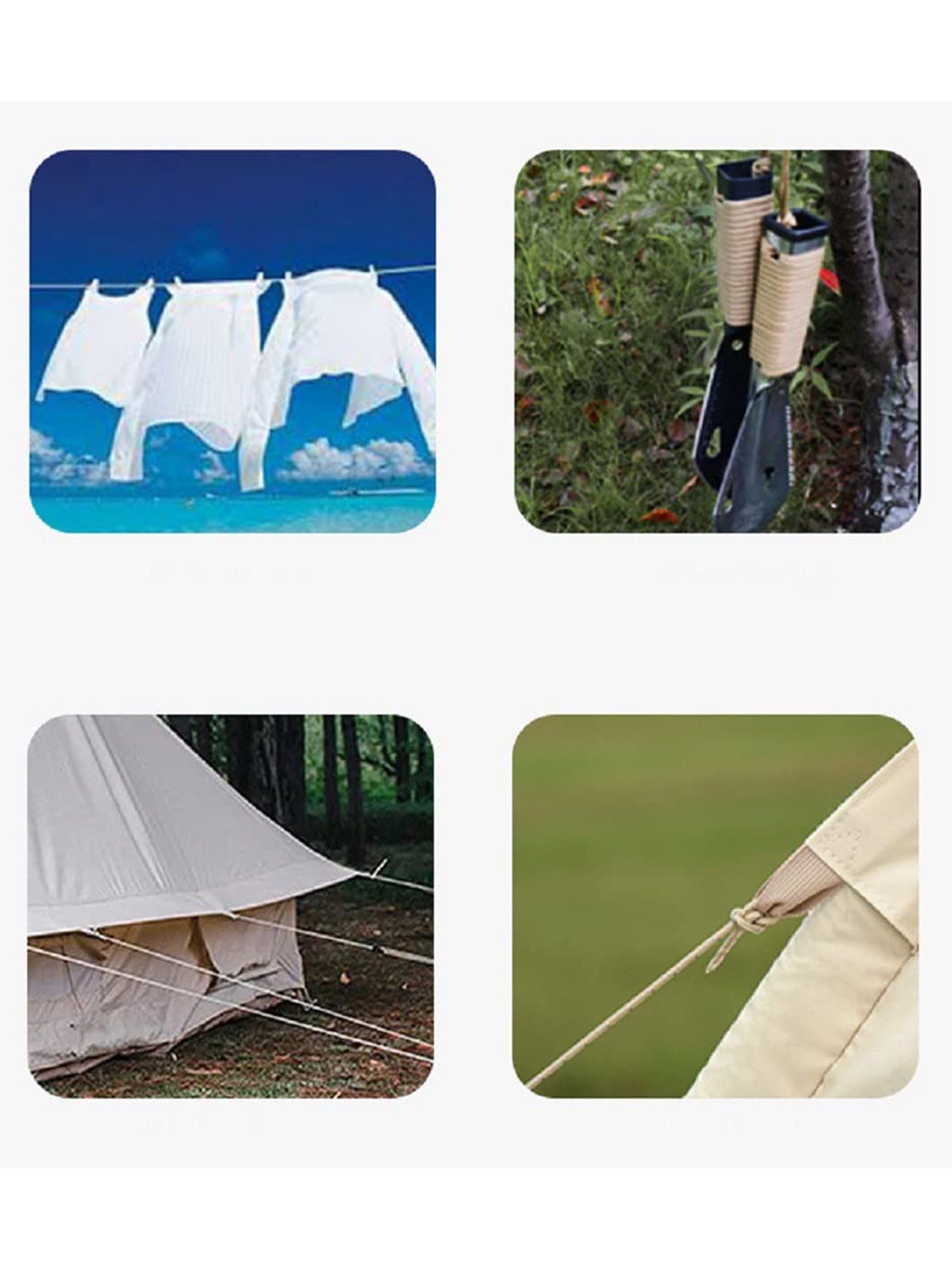 LAPAPRO Outdoor-Zelt-Windseile mit Spannschnur-Einsteller Seil Schwarz