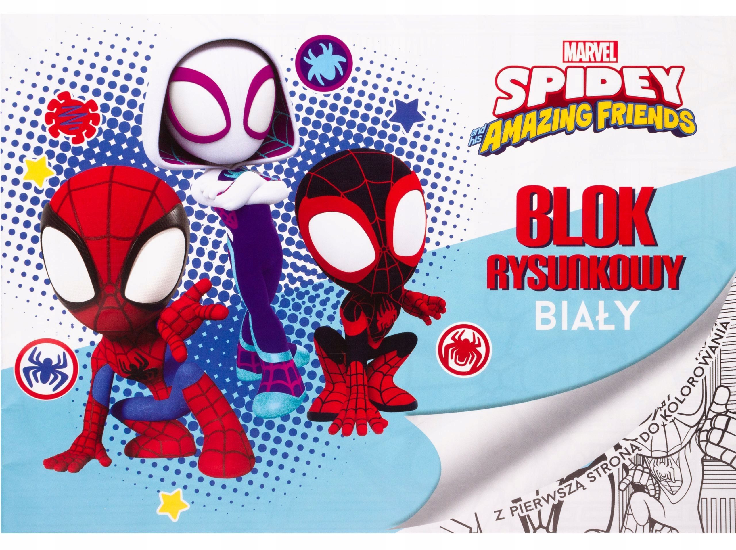 Festivalartikel Zeichenblock Zeichenblock A4/20 Blätter Spider Man + Ausmalbild