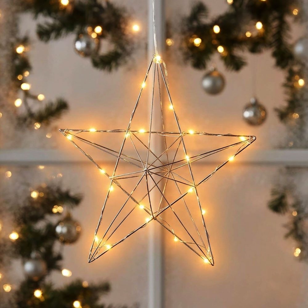 EGLO LED Stern, Leuchtmittel inklusive, Warmweiß, LED Fensterdekoration Weihnachtsbeleuchtung Weihnachten Stern L 38 cm