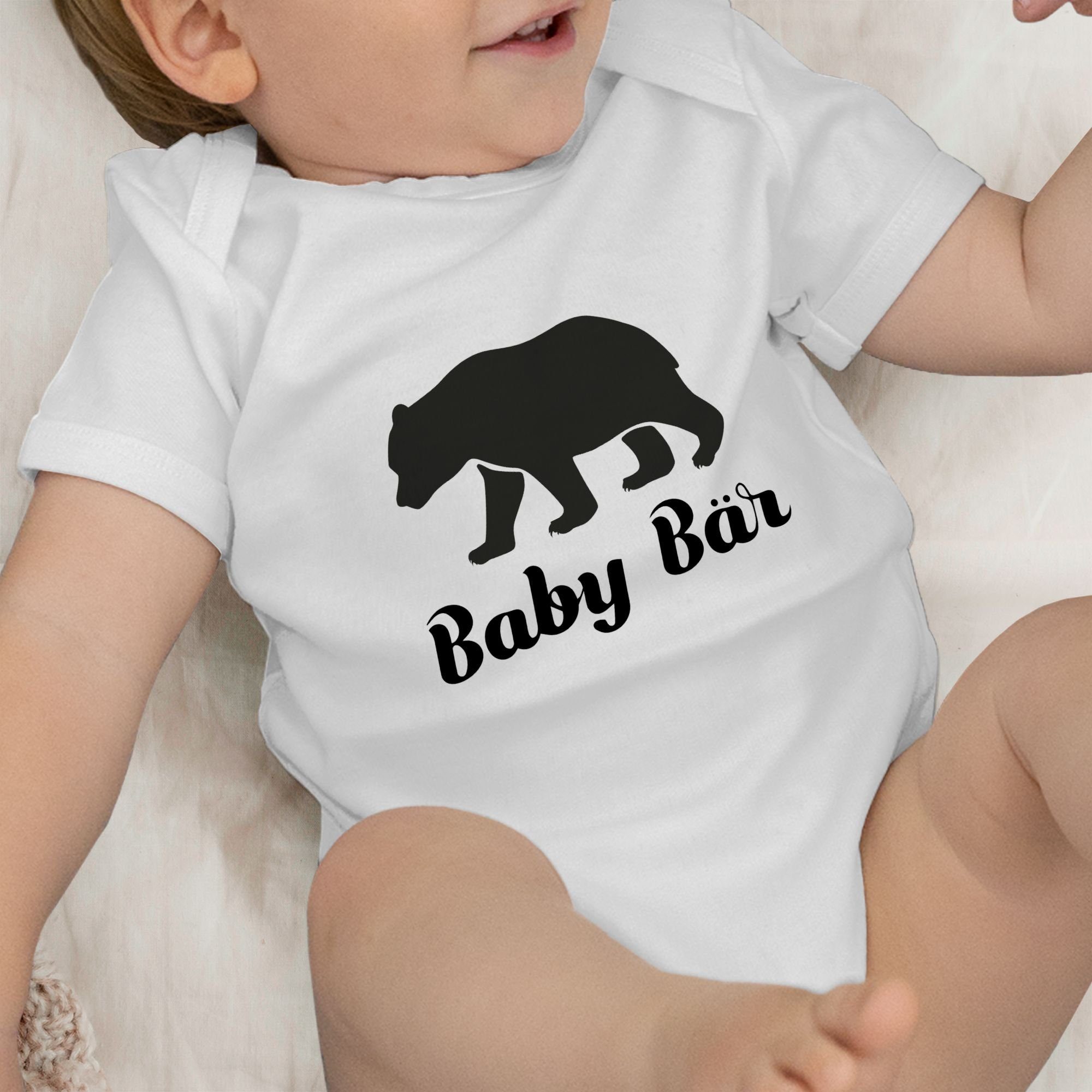 Print Tiermotiv Bär 1 Weiß Shirtracer Animal Baby Shirtbody Baby