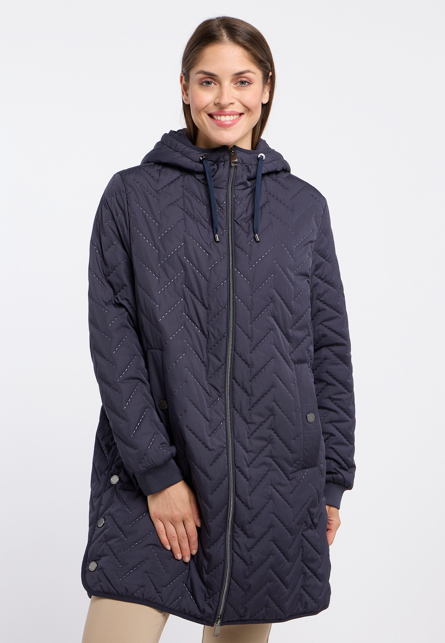 Barbara Lebek Steppjacke mit Kapuze, Mit Band der Kapuze und