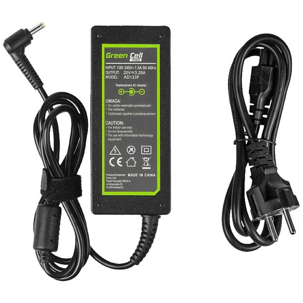 Green Cell Green Cell AD123P Notebook-Netzteil 65 W 20 V 3.25 A Passend für Marke Notebook-Netzteil