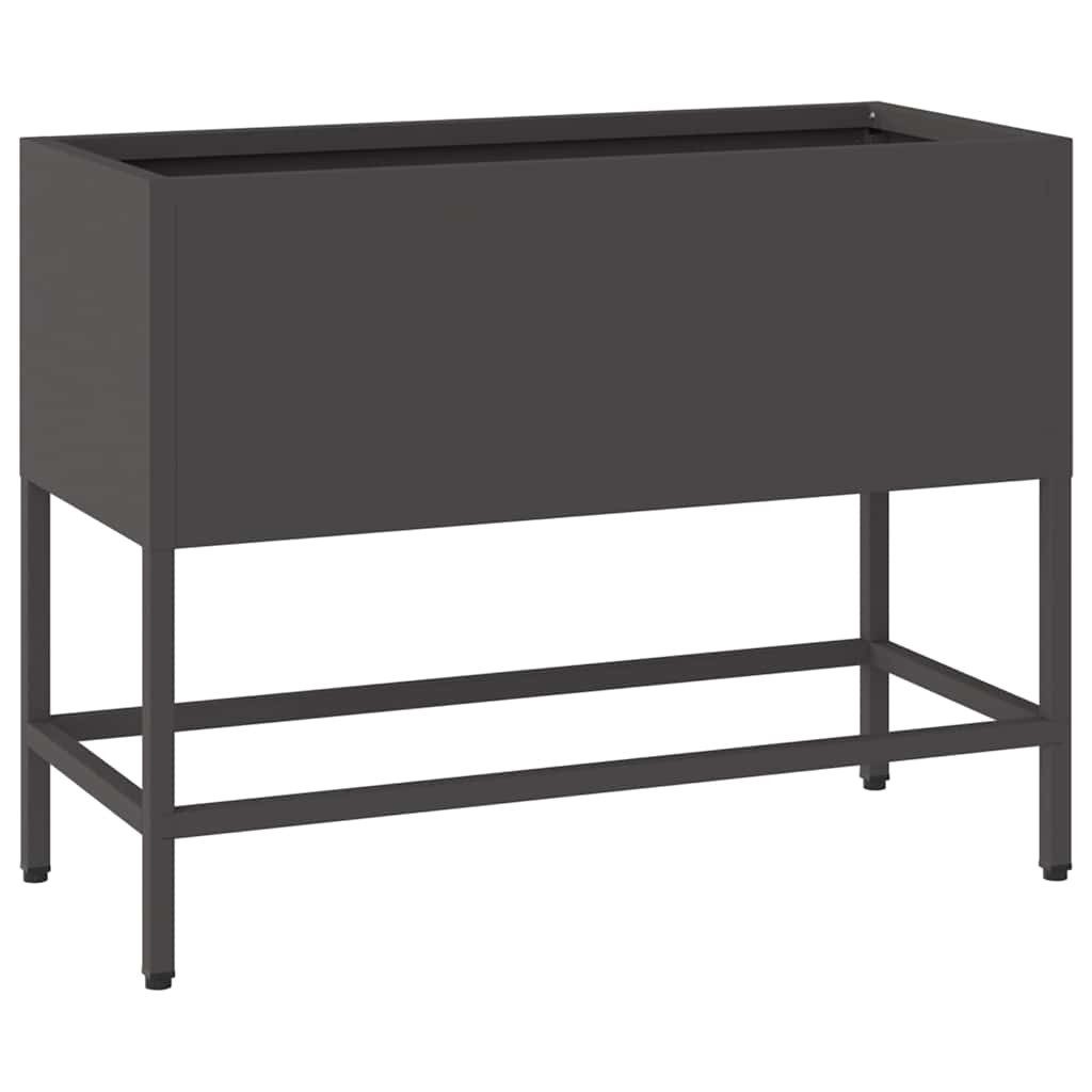 vidaXL Hochbeet Hochbeet Gartenpflanzer Schwarz 60 x 26 x 45 cm Stahl (1 St günstig online kaufen