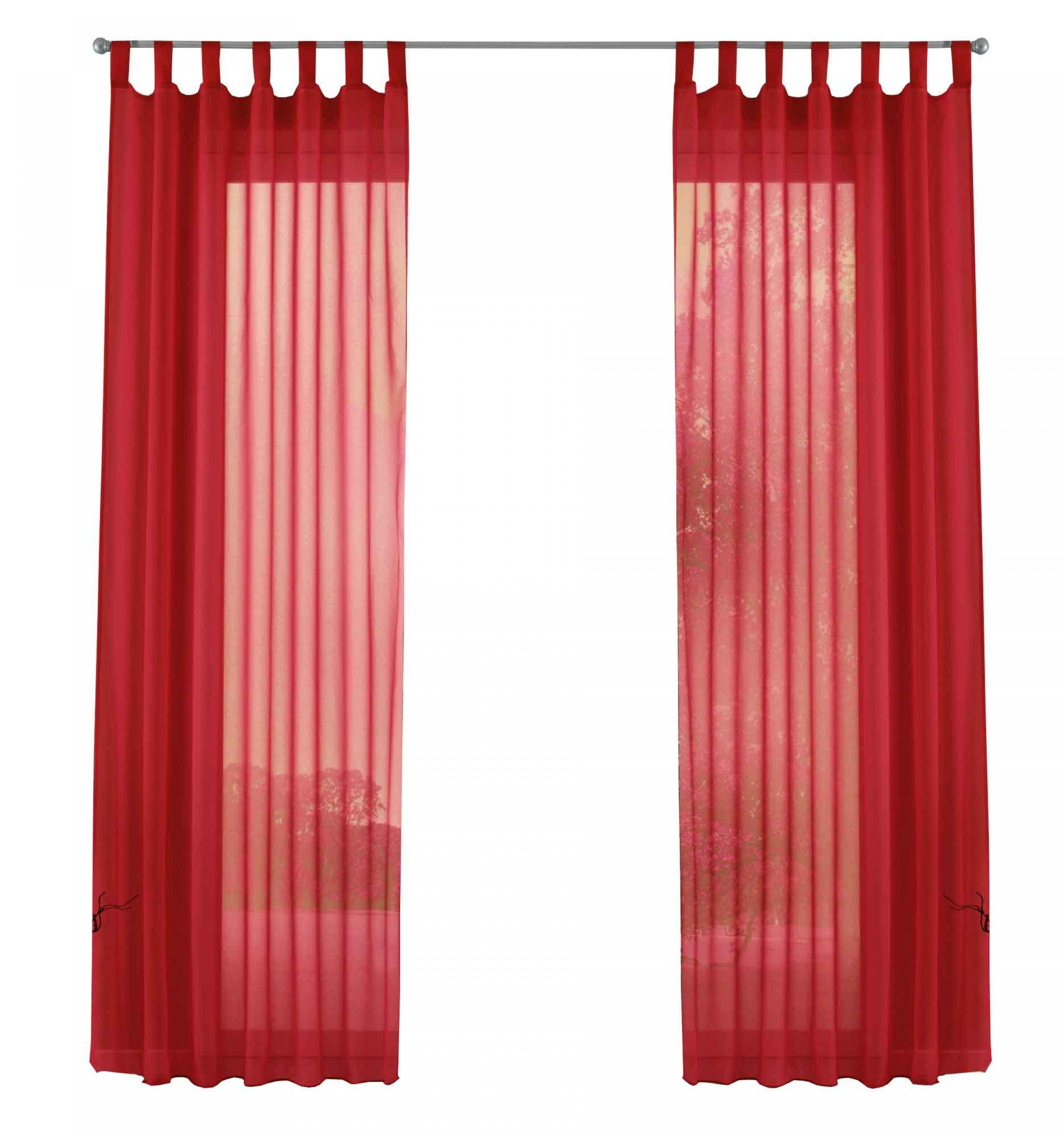 Gardinenbox Gardine (2 St), Schlaufen, transparent, Voile, Transparent Vorhang Set Voile Bleibandabschluss 61000CN