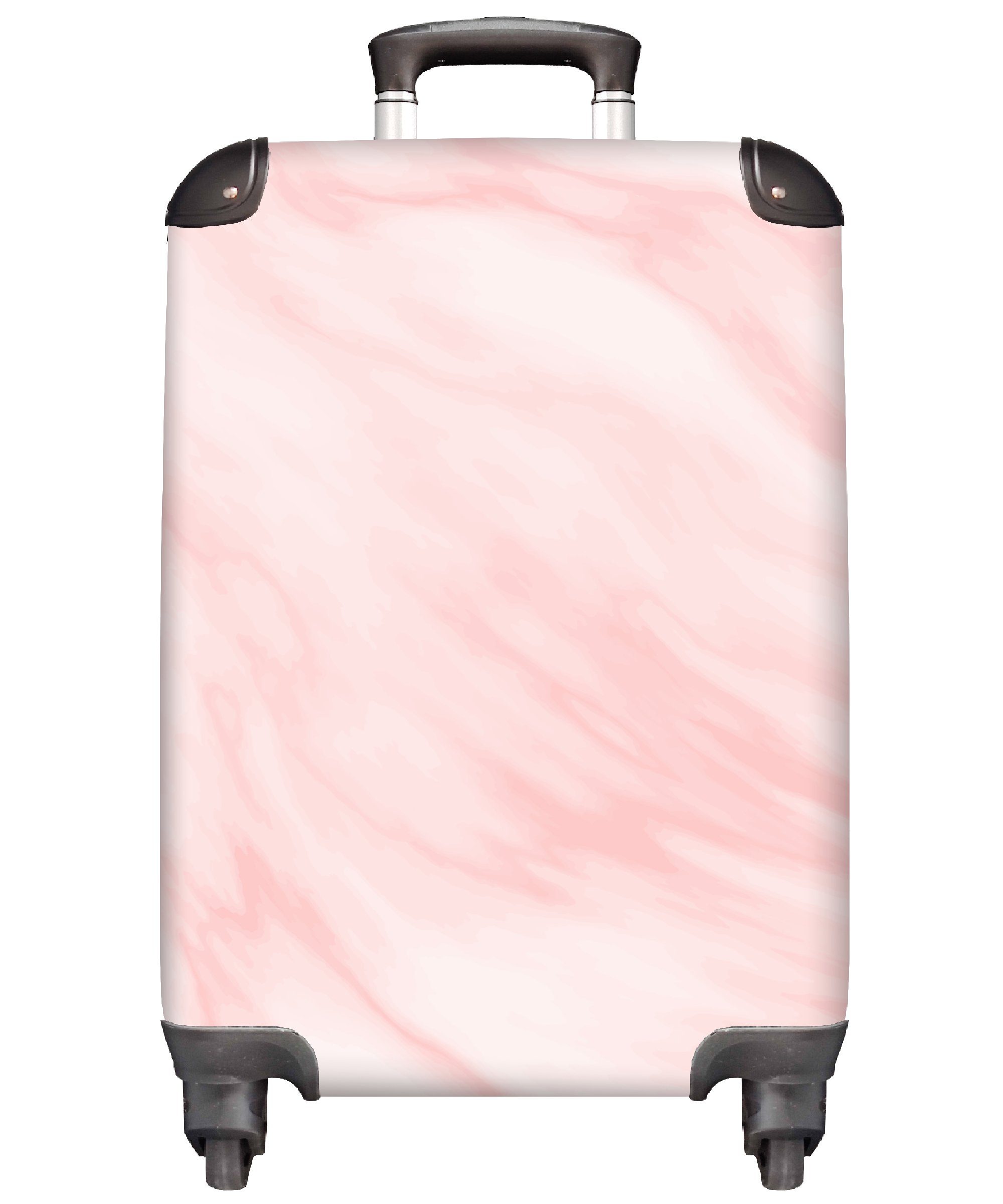 MuchoWow Handgepäckkoffer Marmor - Rosa - Weiß - Luxus - Marmoroptik, 4 Rollen, Reisetasche mit rollen, Handgepäck für Ferien, Trolley, Reisekoffer