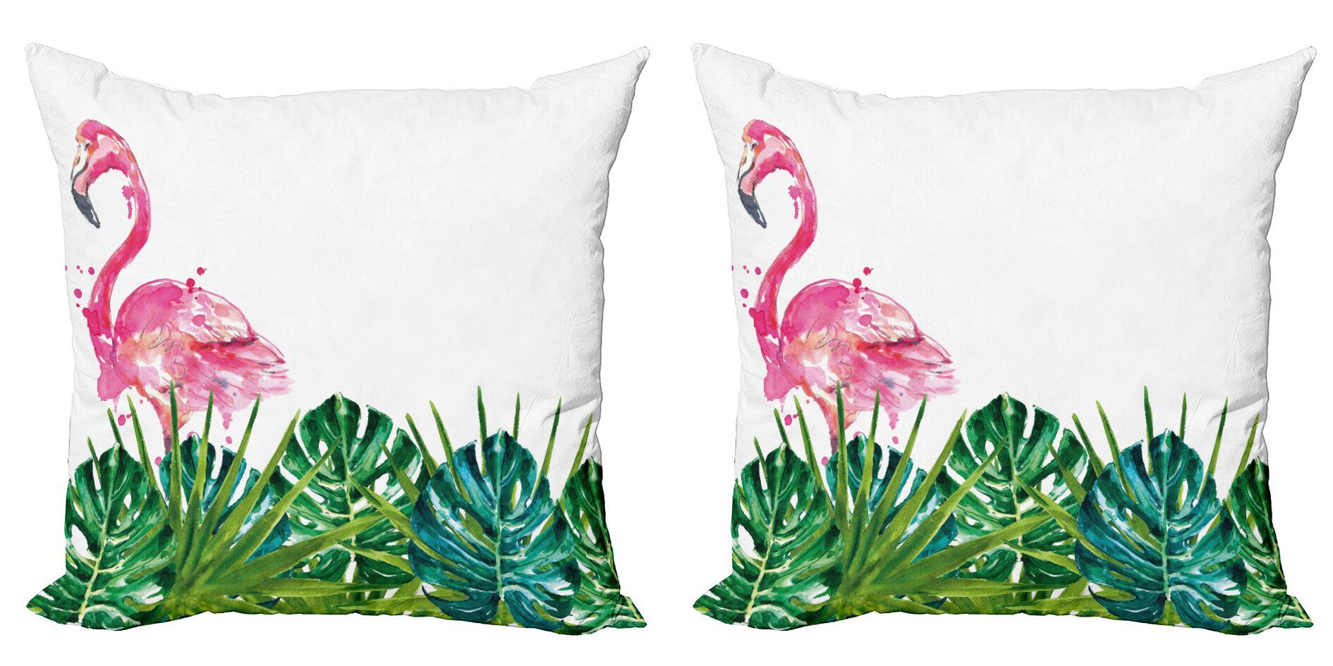Kissenbezüge Modern Accent Doppelseitiger Digitaldruck, Abakuhaus (2 Stück), Flamingo Exotische Natur Flamingo