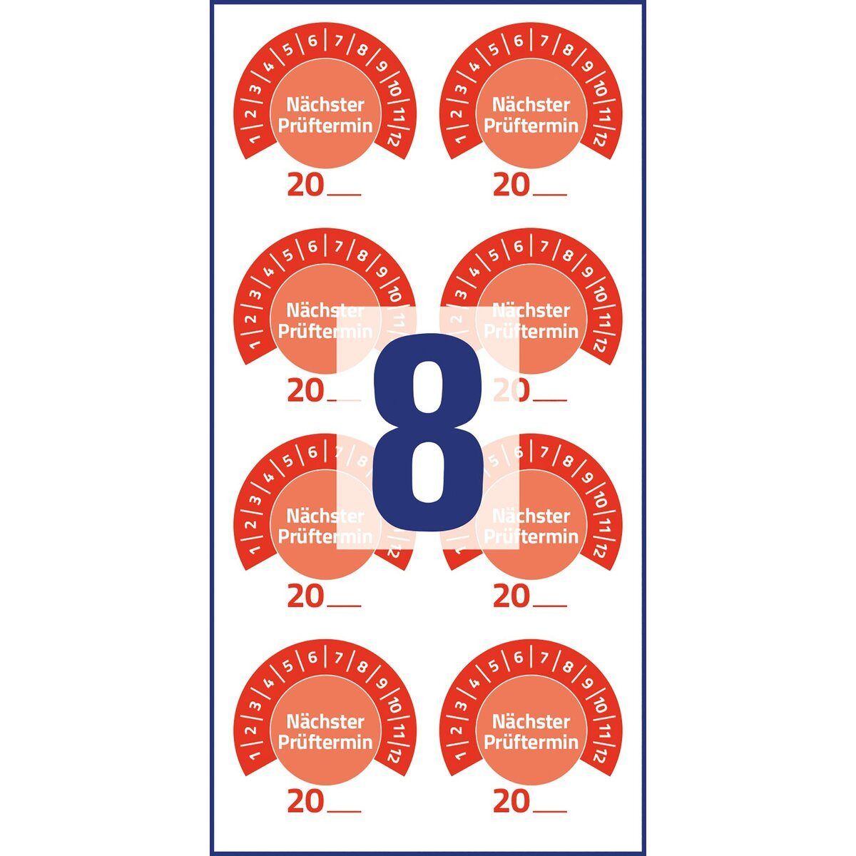 Avery Zweckform Etiketten Prüfplaketten 'Nächster Prüftermin' 20__ Vinyl 30mm 10 Bogen/80 Etiket