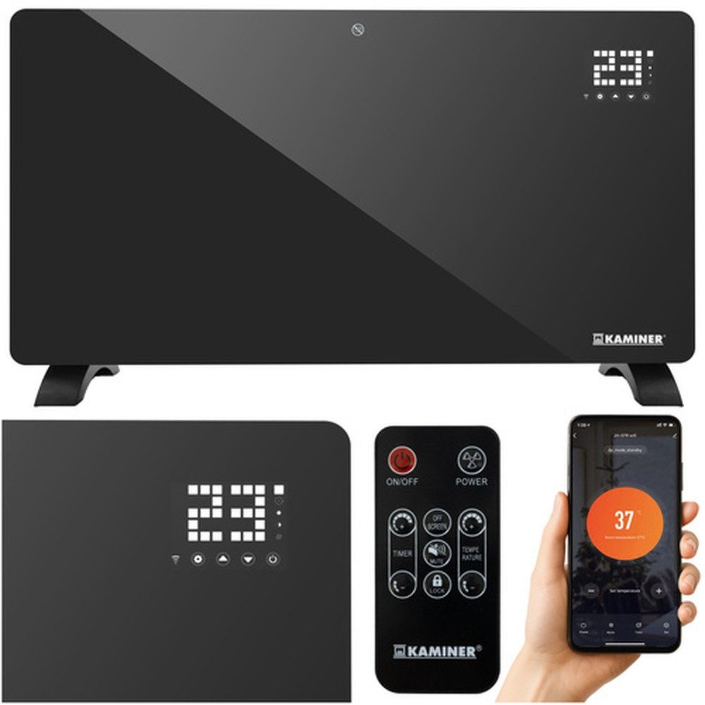 Kaminer Elektro-Heizkörper Glas-Elektroheizung Standheizung, Drei Heizmodi und ein präziser Temperaturbereich