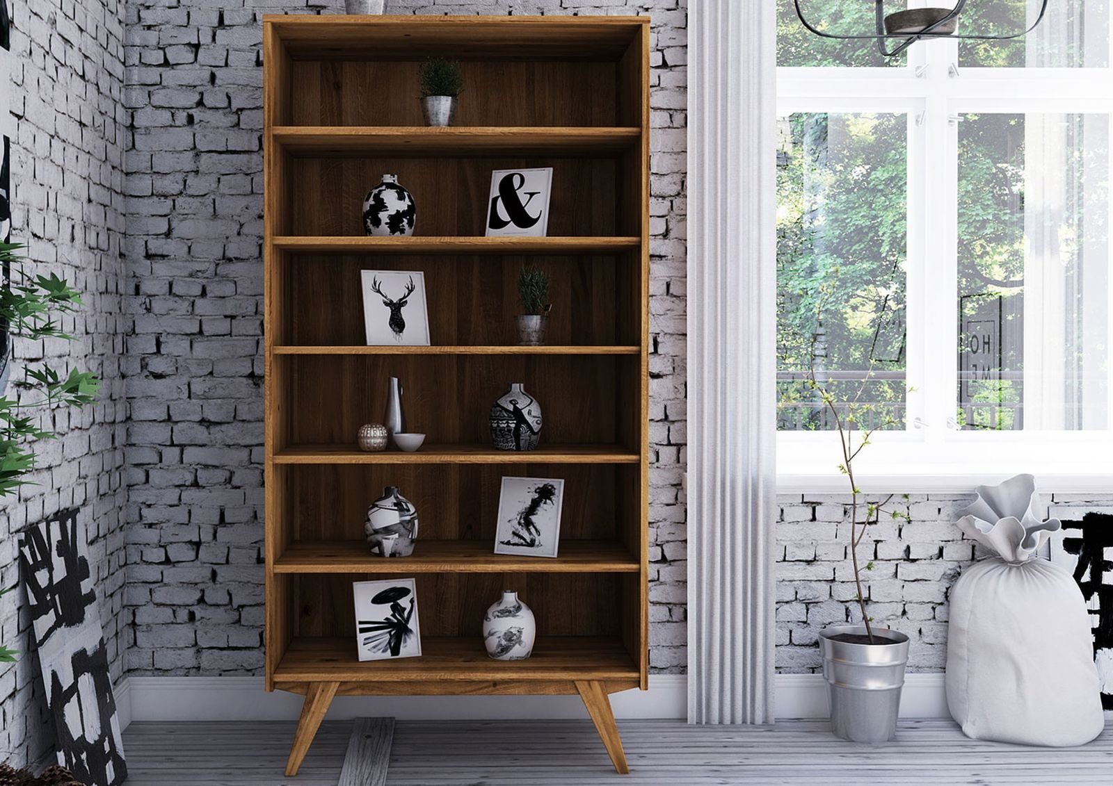 Massivmoebel24 Standregal »ORIGINAL RETRO«, Regal, Bücherregal aus Holz für  Wohnzimmer und Büro online kaufen | OTTO