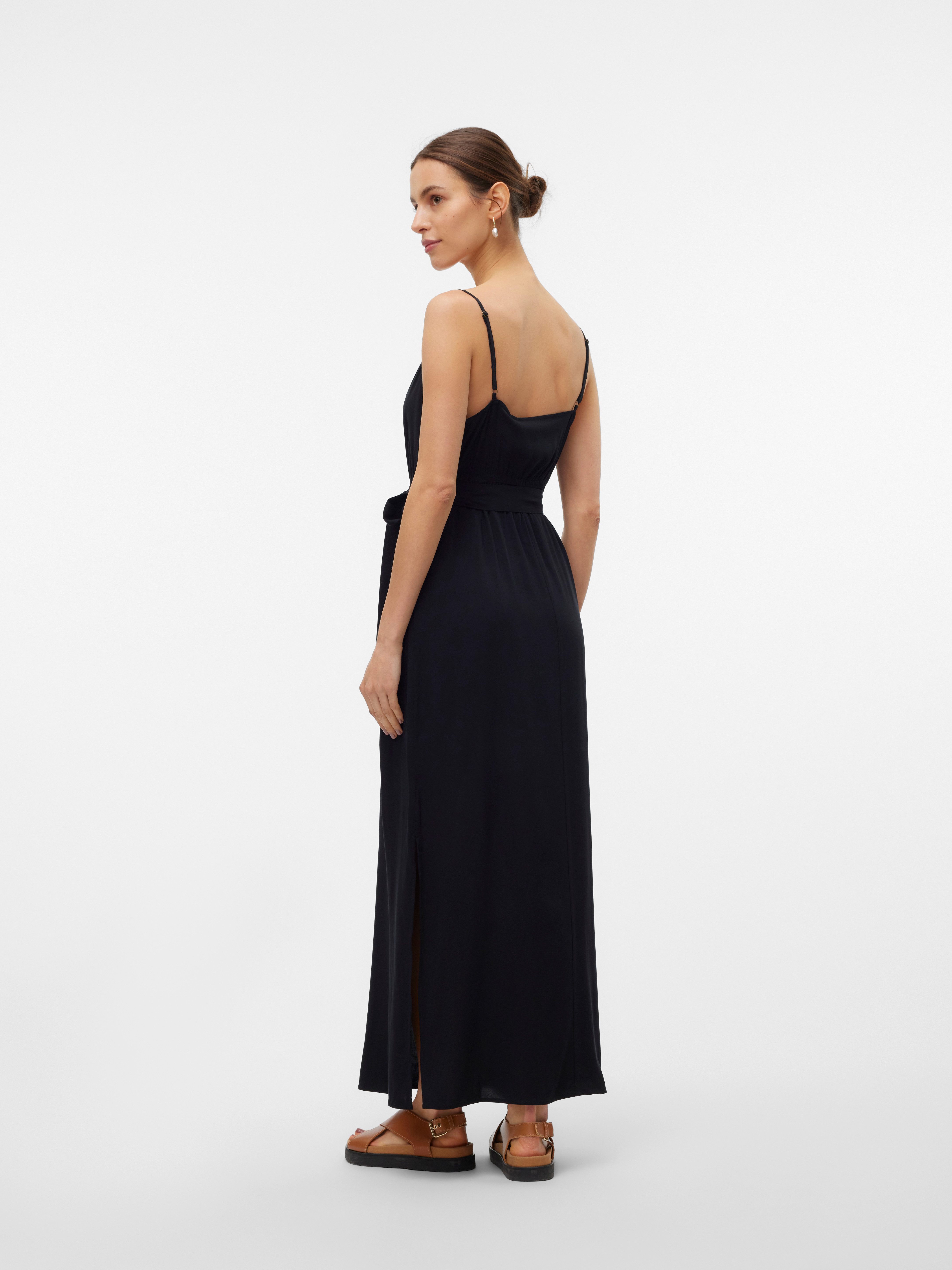 Vero Moda Spaghettikleid VMEASY JOY SLIT MAXI V-NECK DRESS WV GA Viskose, regular fit