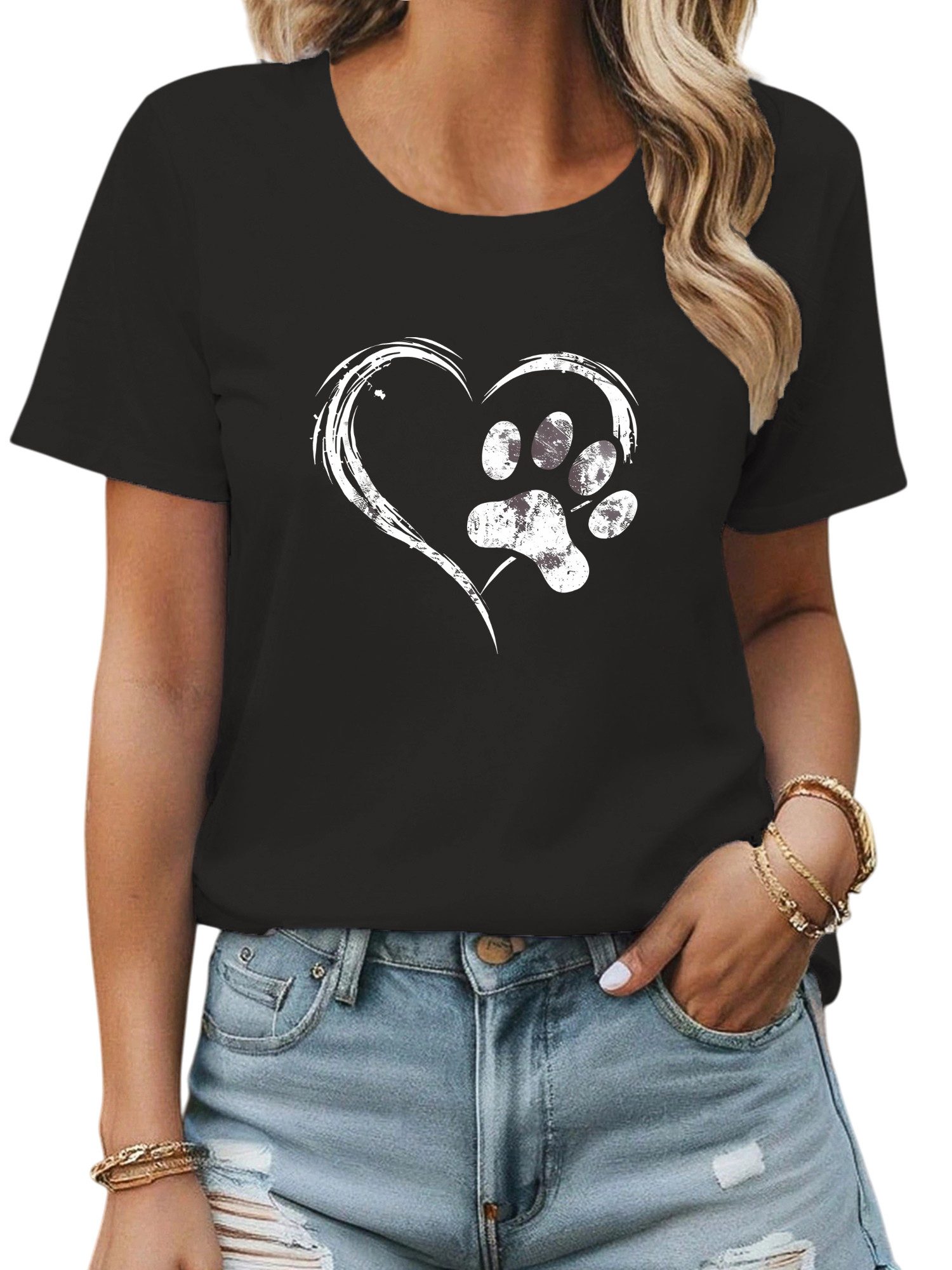 PYL T-Shirt Damen Sommershirt Kurzarm mit günstig online kaufen