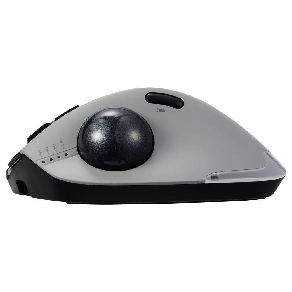 Renkforce RF-WLEM-500 Trackball Kabellos, Funk, Bluetooth® Optisch Grau, Schwarz Mäuse (Ergonomisch, Daumentrackball, RGB-Beleuchtung, Wiederaufladbar) – Bild 3 von 5