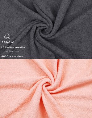 Betz Handtuch Set 10-TLG. Handtuch-Set Palermo Farbe anthrazit und apricot, 100% Baumwolle (Set, 10-St)