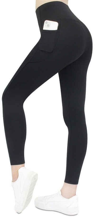 Frentree Leggings mit Taschen für Damen, Lange Sporthose, (High Waist, Yogaleggings in vielen Farben) Laufhose mit hohem Komfort