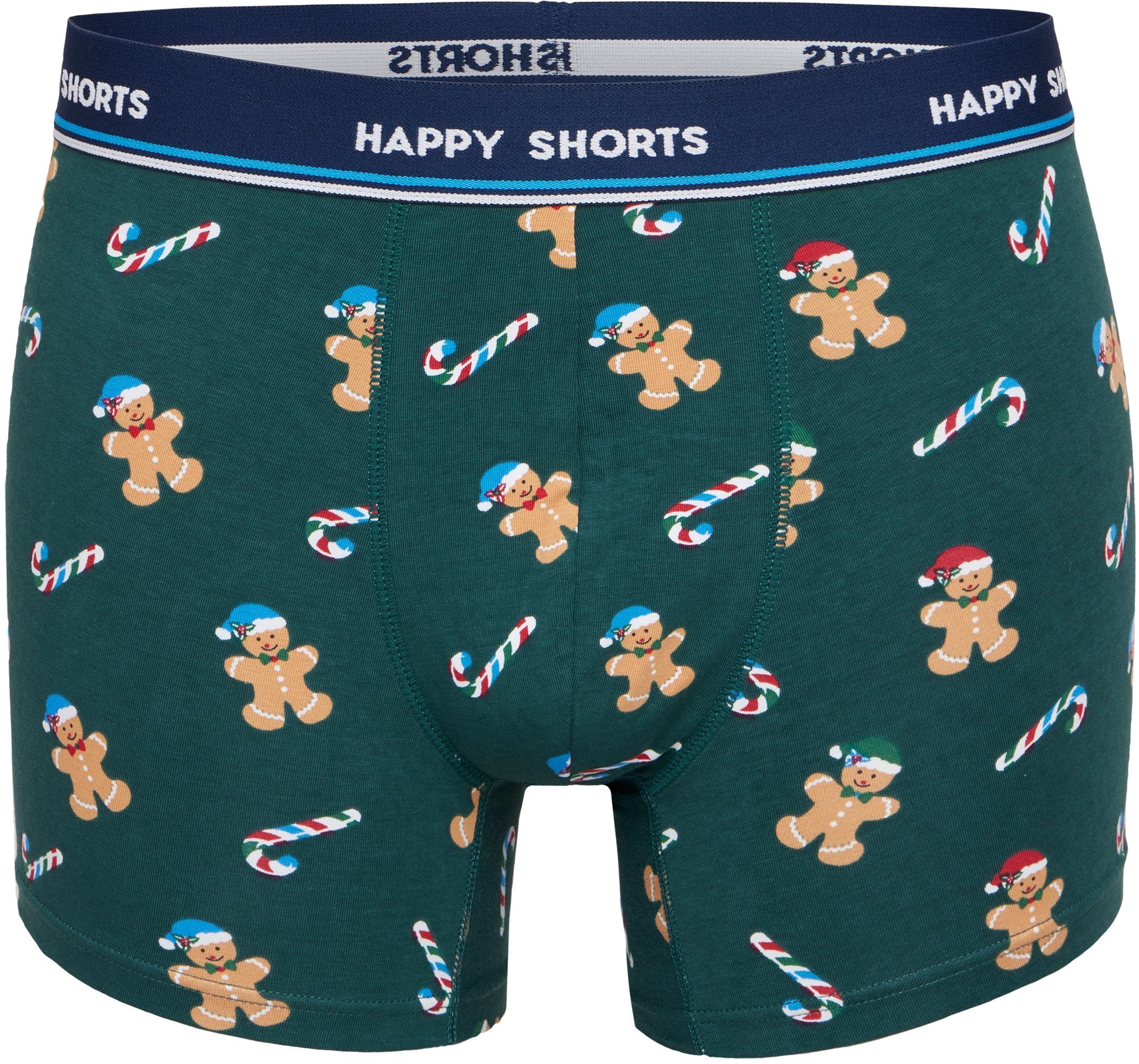 HAPPY SHORTS Trunk 2er Pack HAPPY SHORTS Jersey Short Pant Weihnachten Lebkuchenmann Grün (1-St)
