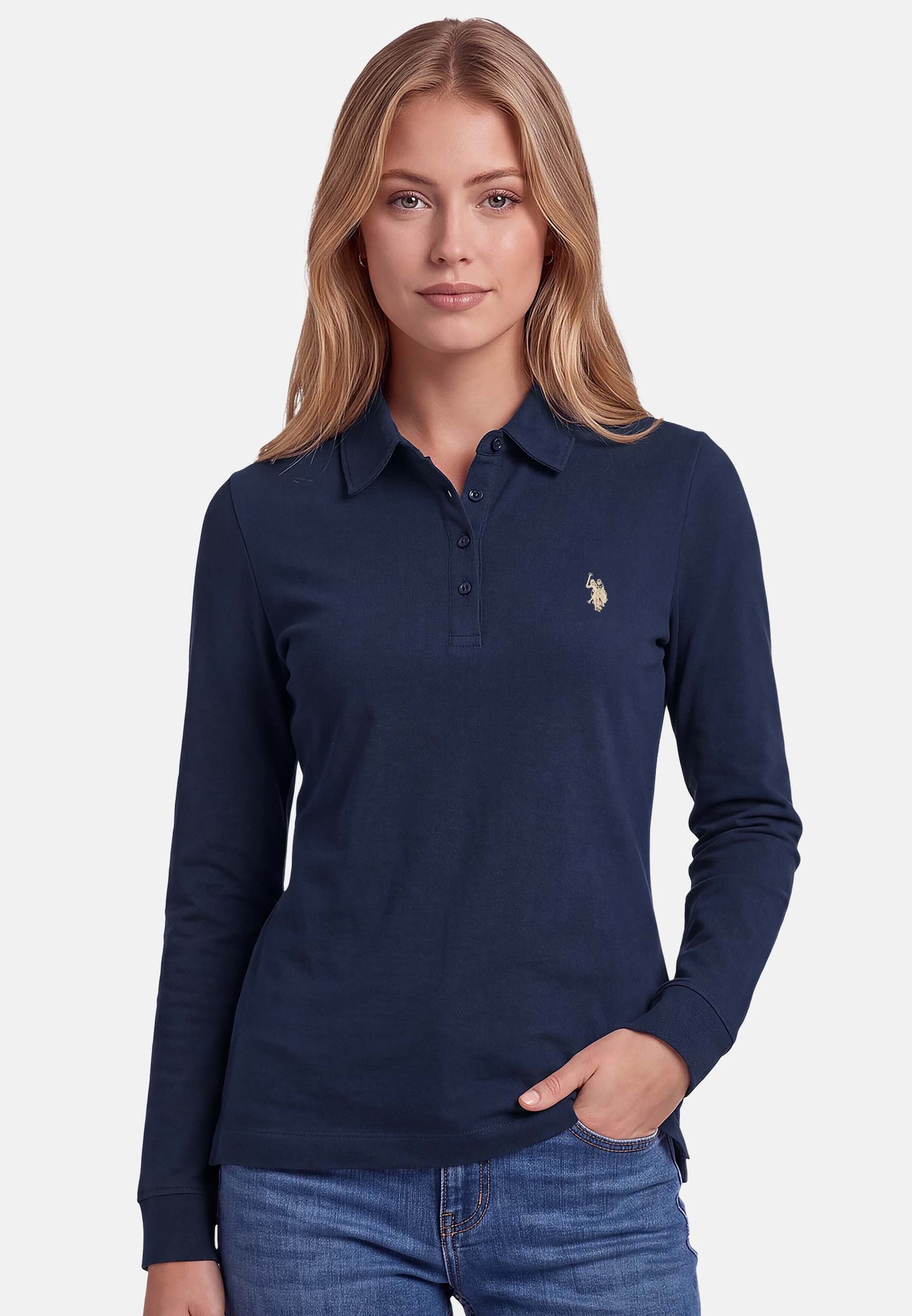 U.S. Polo Assn. Poloshirt USLillyy – Damen Poloshirt Longsleeve mit Knopfleiste