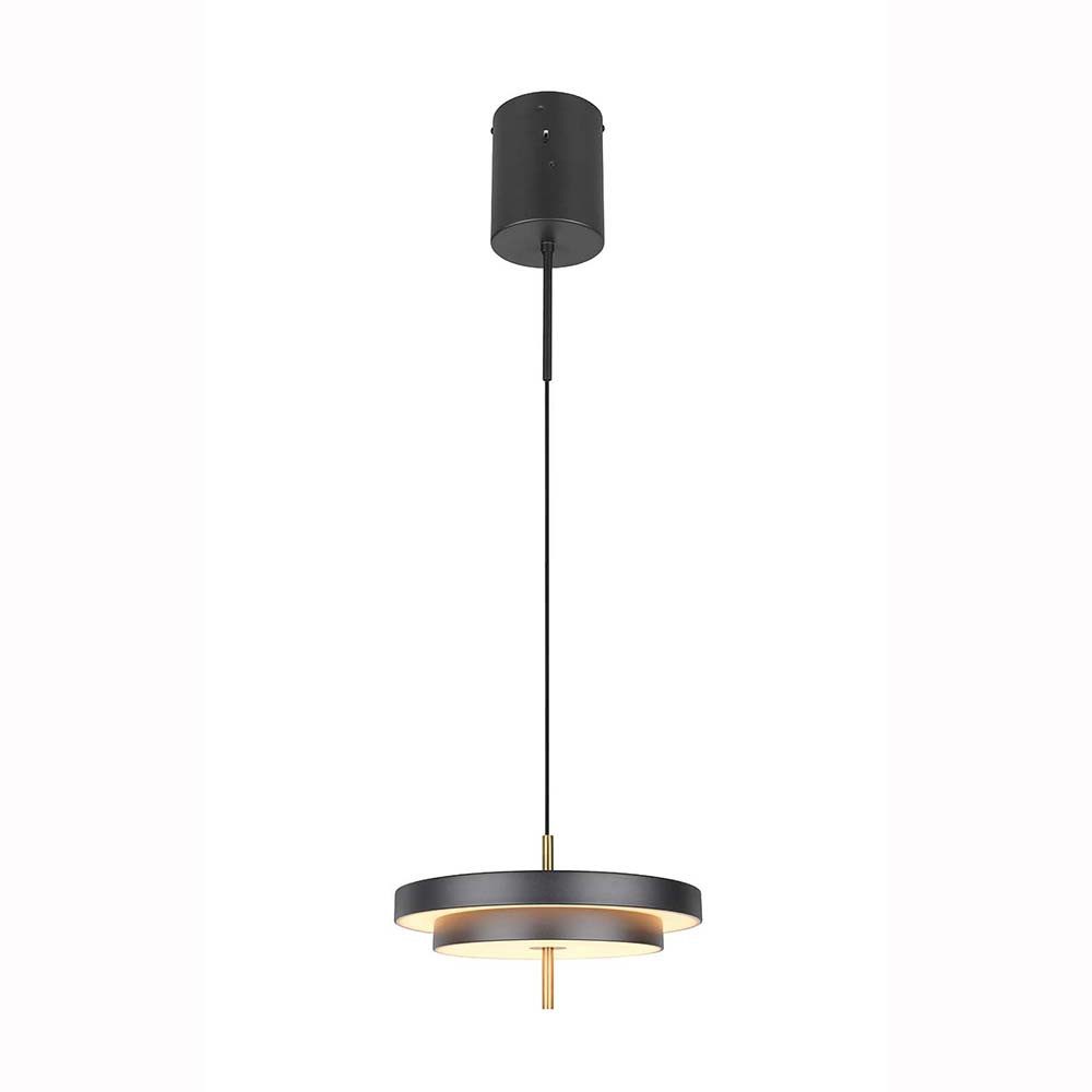 TRIO Leuchten LED-Hängeleuchte, LED-Leuchtmittel fest verbaut, Warmweiß, Neutralweiß, Farbwechsel, Pendellampe Esszimmerleuchte Hängelampe CCT dimmbar schwarz LED