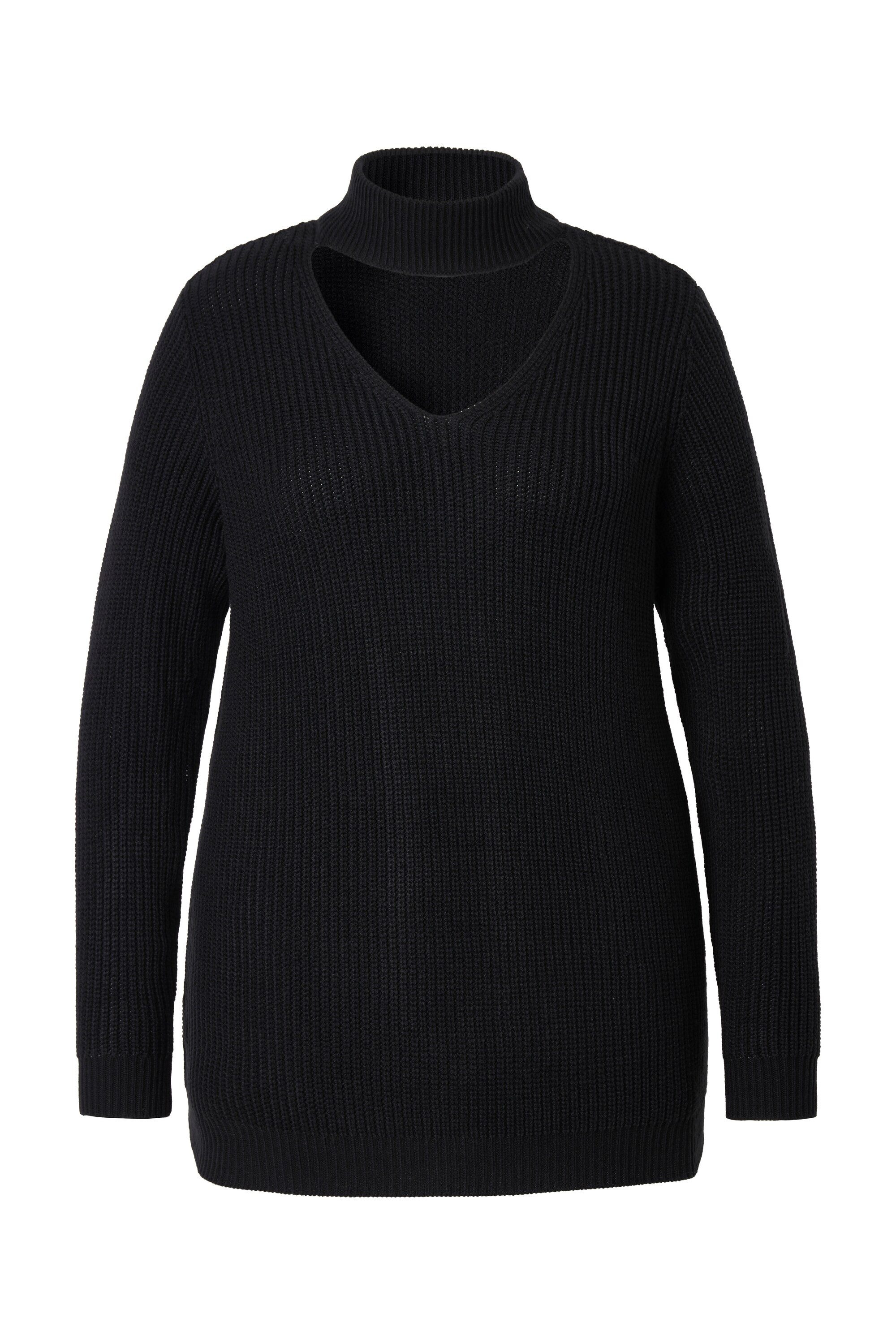 MIAMODA Strickpullover Pullover Regular Fit V-Ausschnitt mit Choker günstig online kaufen