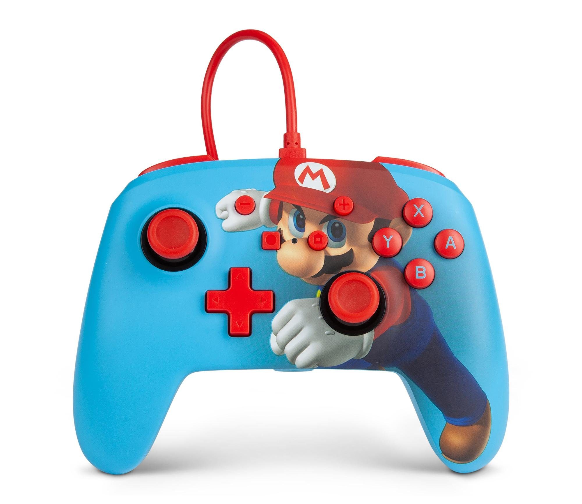 PowerA Nintendo Switch Controller - Mario Punch Switch-Controller (Mario Punch, Kabelgebunden, Kabel abnehmbar, 2 Advanced Gaming-Tasten)