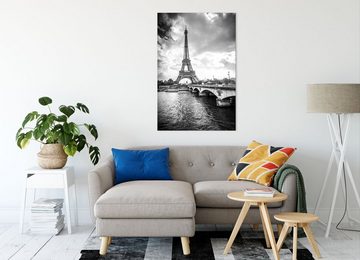 Pixxprint Leinwandbild Eiffelturm in Paris Kunst B&W, Eiffelturm in Paris Kunst B&W (1 St), Leinwandbild fertig bespannt, inkl. Zackenaufhänger