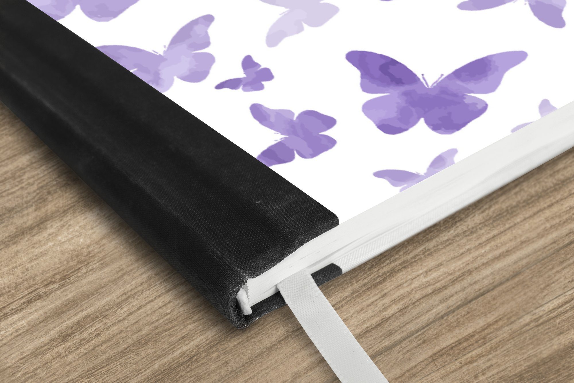 Thumbnail - MuchoWow Notizbuch Schmetterling - Lila - Muster, Notebook, Notizblock a5, Tagebuch, Journal Liniert