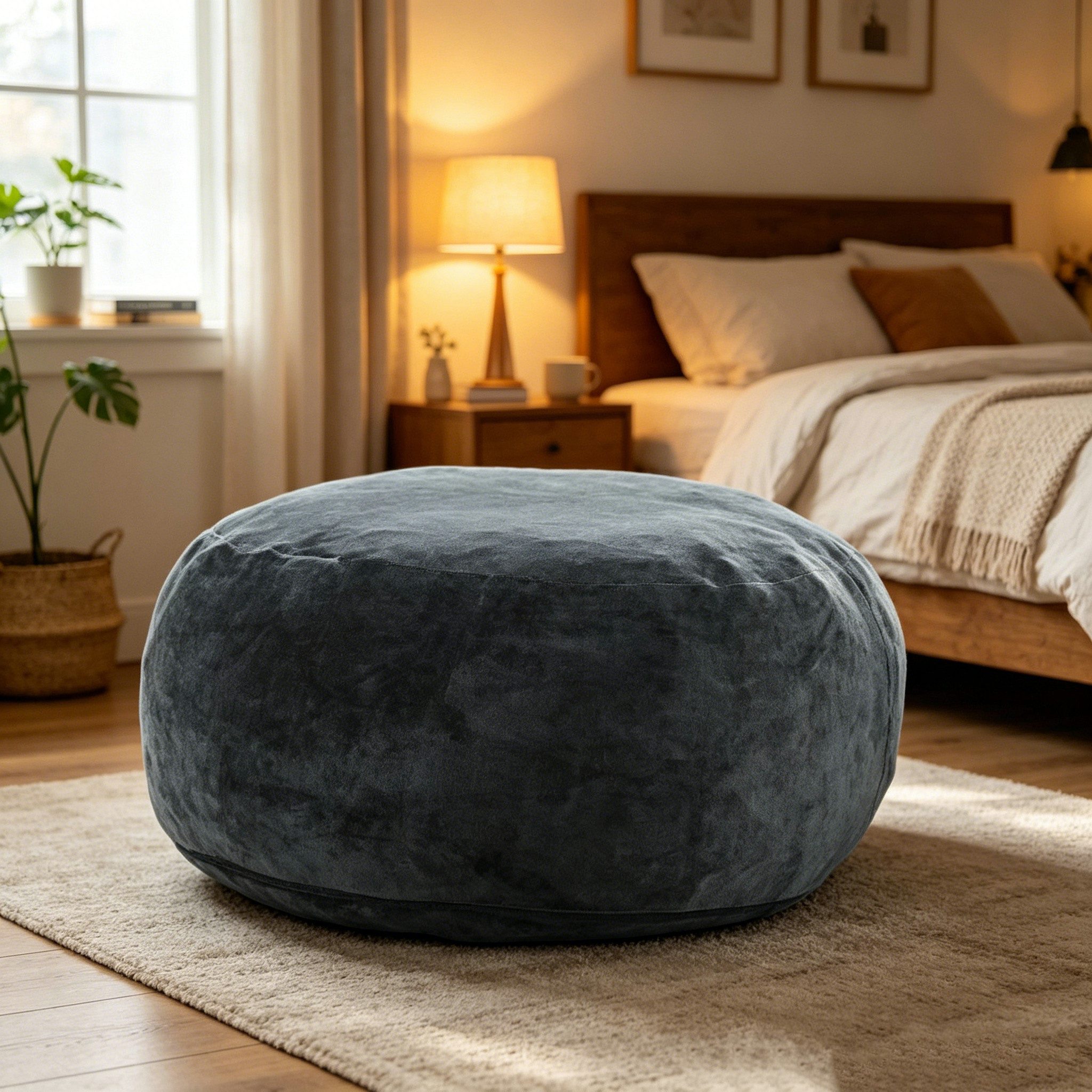 MODFU Sofa Großer 4FT Sitzsack Stuhl, Einzelsofa, für Erwachsene – gemütlicher Lesesessel für Schlafzimmer, Wohnzimmer Sofa