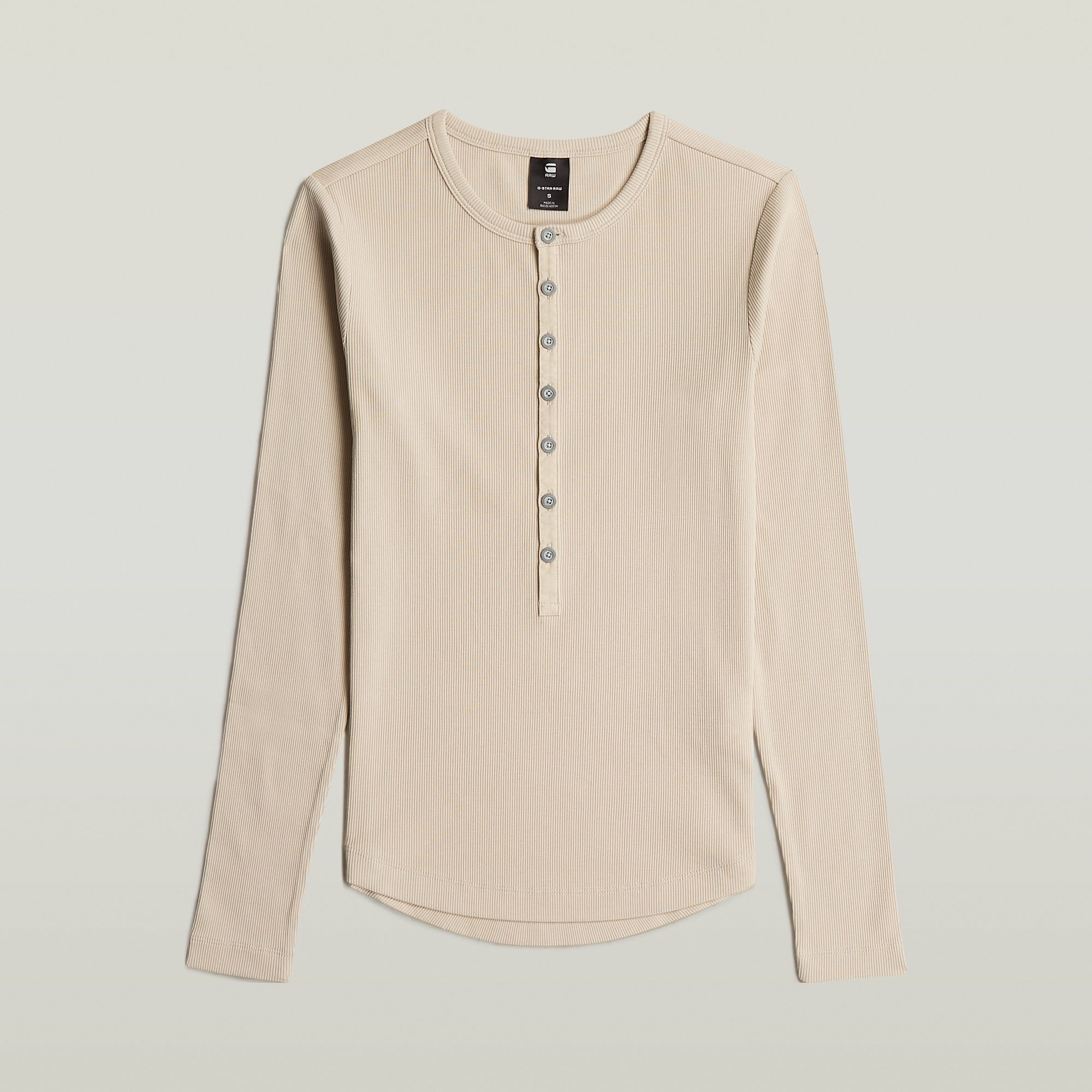 3/4-Arm-Shirt Henley slim t ls wmn