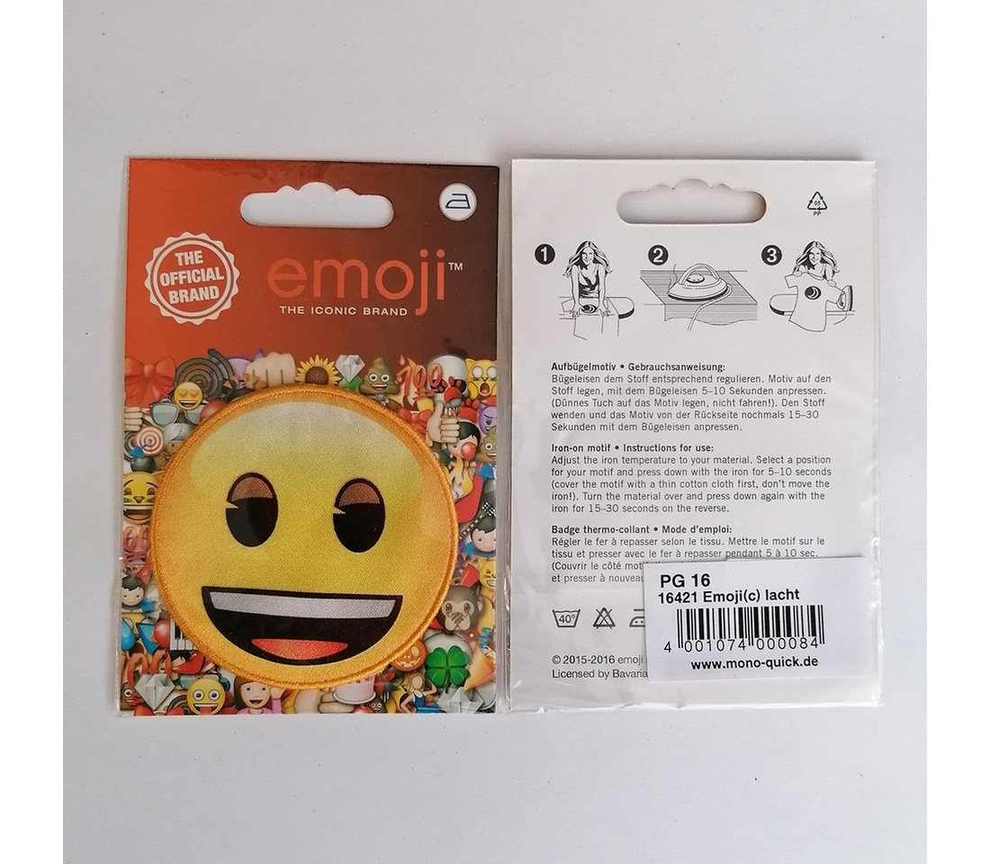 Thumbnail - Catch the Patch Aufnäher Bügelbild, Aufbügler, Applikationen, Patches, Flicken, zum aufbügeln, Polyester, Emoji lacht - ...
