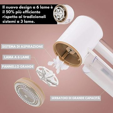 yozhiqu Fusselrasierer Elektrischer Haarentferner – wiederaufladbarer Haarentferner, 3 einstellbare Geschwindigkeiten, 6-Klingen-Bürste,USB-Ladung