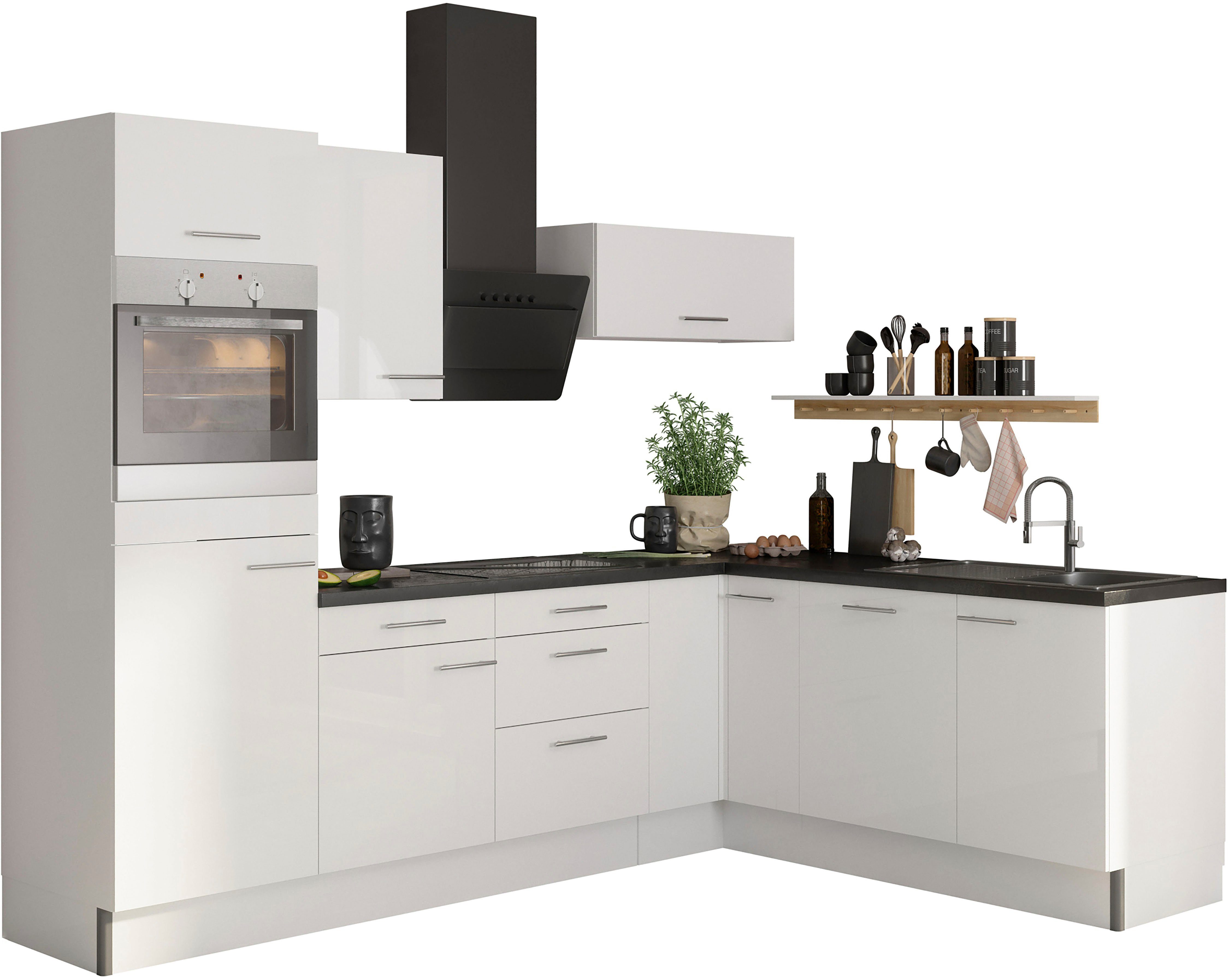 OPTIFIT Küche Klara, 270 x 200 cm breit, wahlweise mit E-Geräten