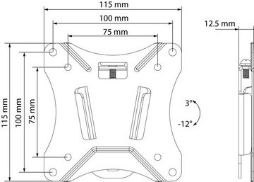 Schwaiger 719352 TV-Wandhalterung, (bis 29 Zoll, neigbar, bis 25kg, bis 100x100mm, schwarz)