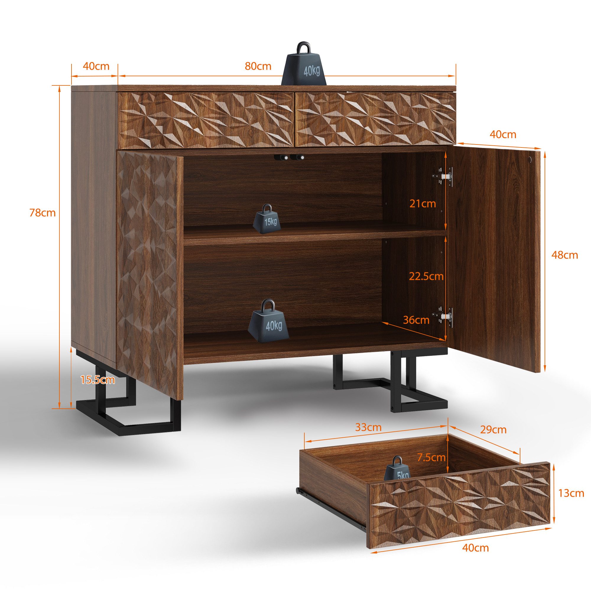 Ulife Sideboard "Blattpoesie" Serie, Kommode Anrichte günstig online kaufen