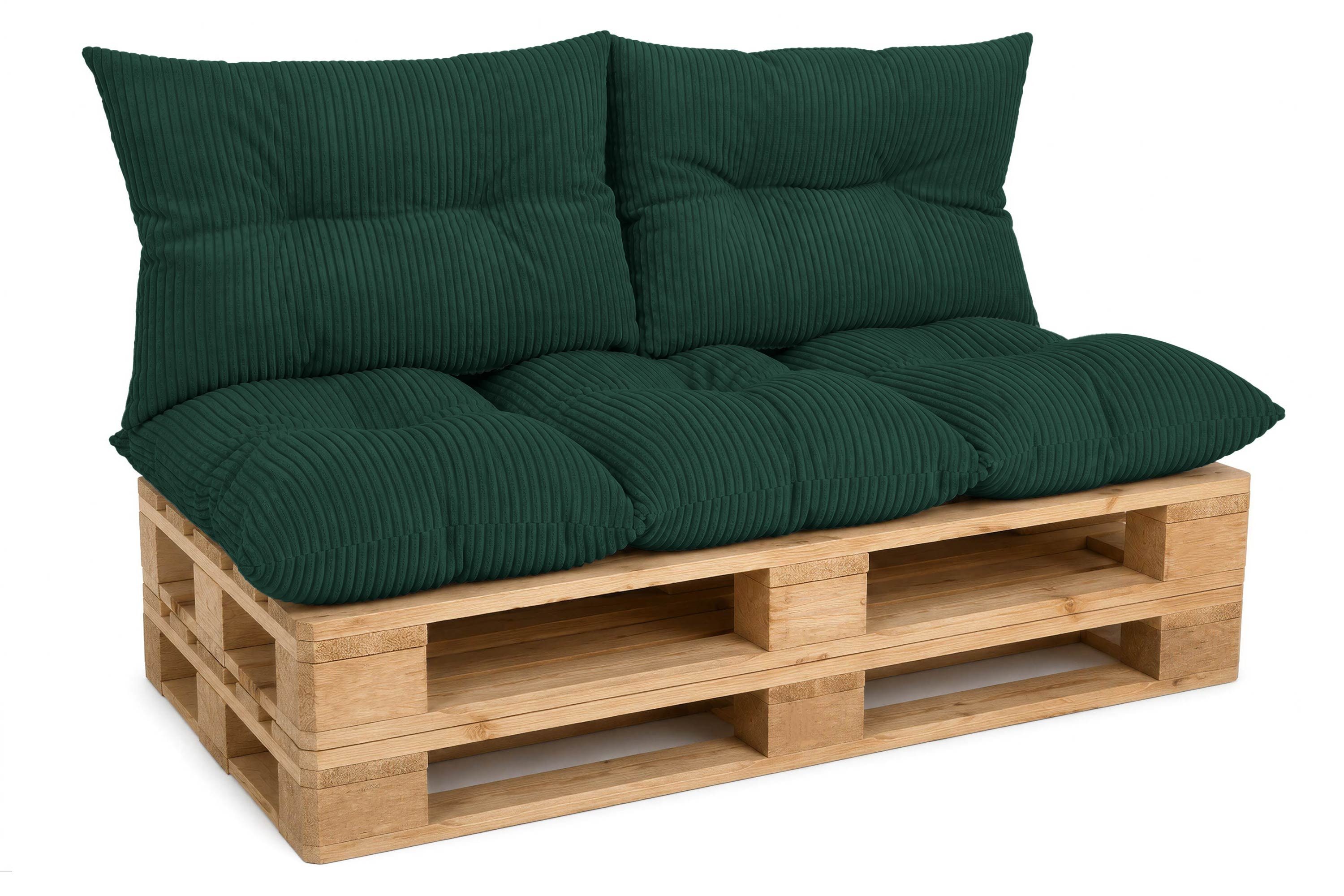 Amilian Palettenkissen Palettenauflagen Set 3-tlg., 120x80 cm + 2x 40x60 cm, für Palettenmöbel, Balkon, Terrasse und Wohnbereich