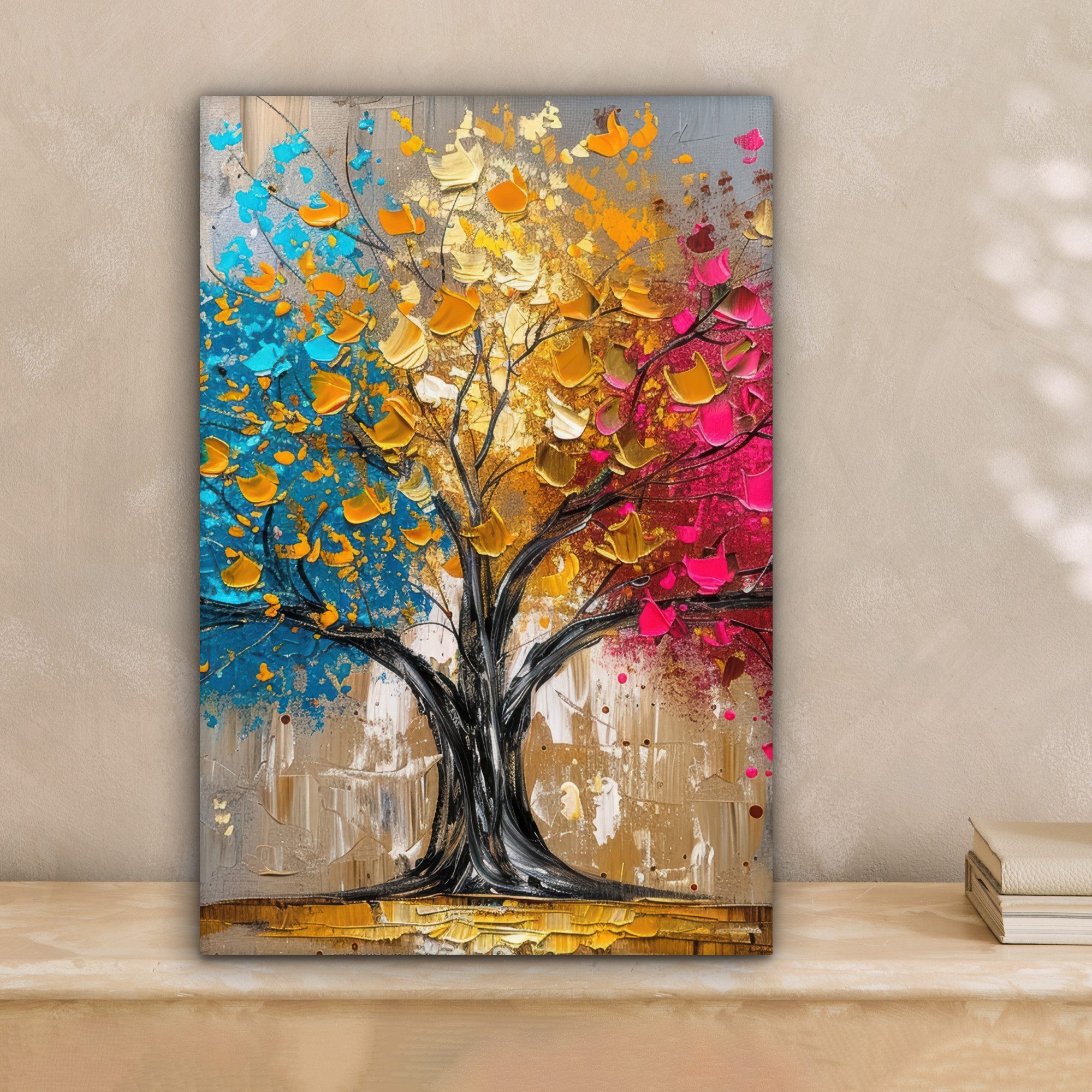 OneMillionCanvasses® Leinwandbild Baum - Farbenfroh - günstig online kaufen