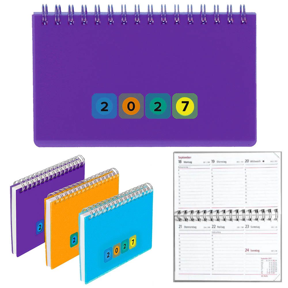 Herlitz Schreibtischkalender Mini Protect 2027 lila