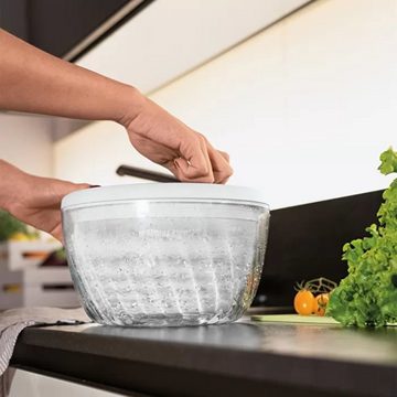 guzzini Salatschleuder Spin&Store zum Waschen & Schleudern von Salat & Blattgemüse 26 cm Weiß, (4-tlg), italienisches Salatschleuder, made in Italy