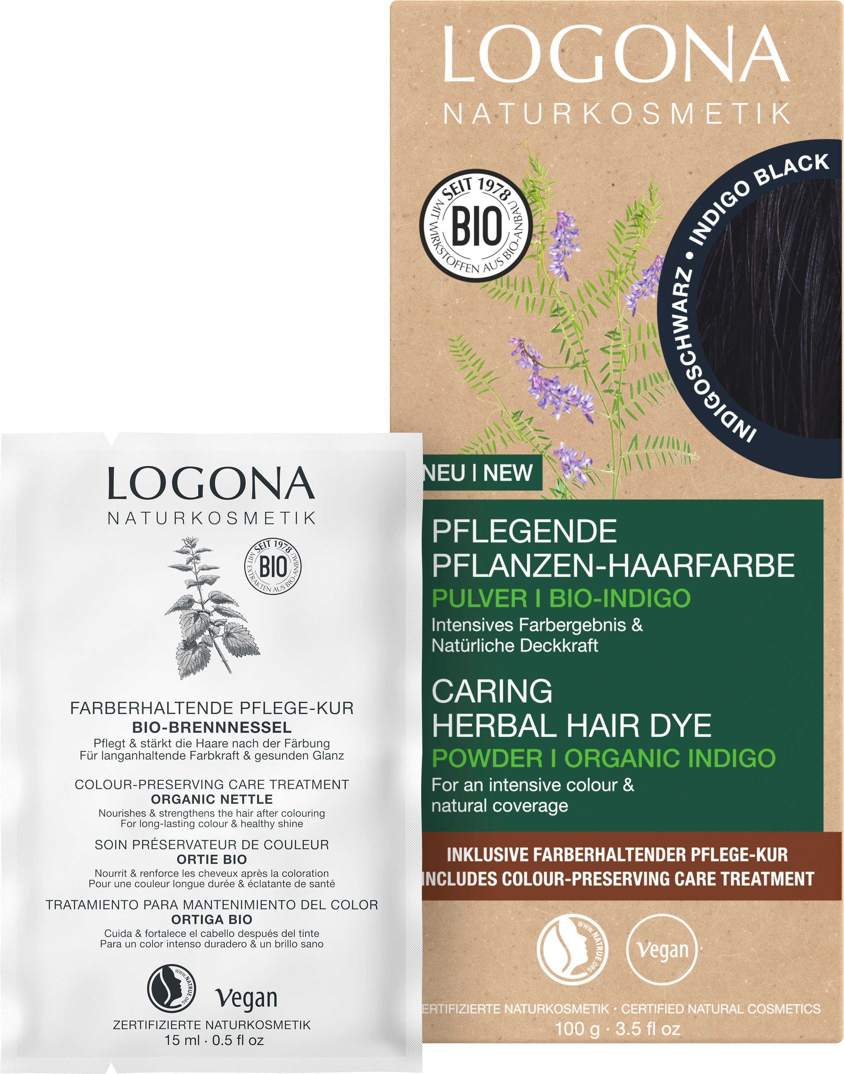 LOGONA Haarfarbe Pflanzen-Haarfarbe Pulver 12 Indigoschwarz | Colorationen