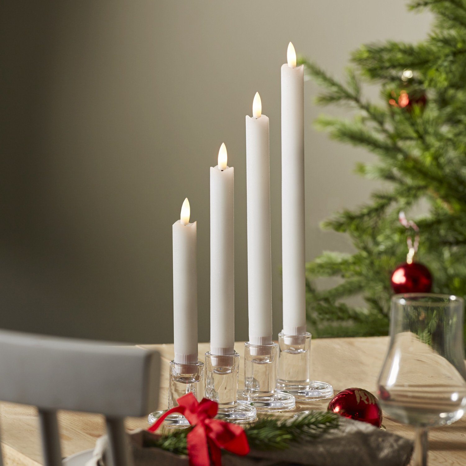 MARELIDA LED-Kerze LED Stabkerzen Echtwachs flackernde LED 4 Größen Timer w günstig online kaufen