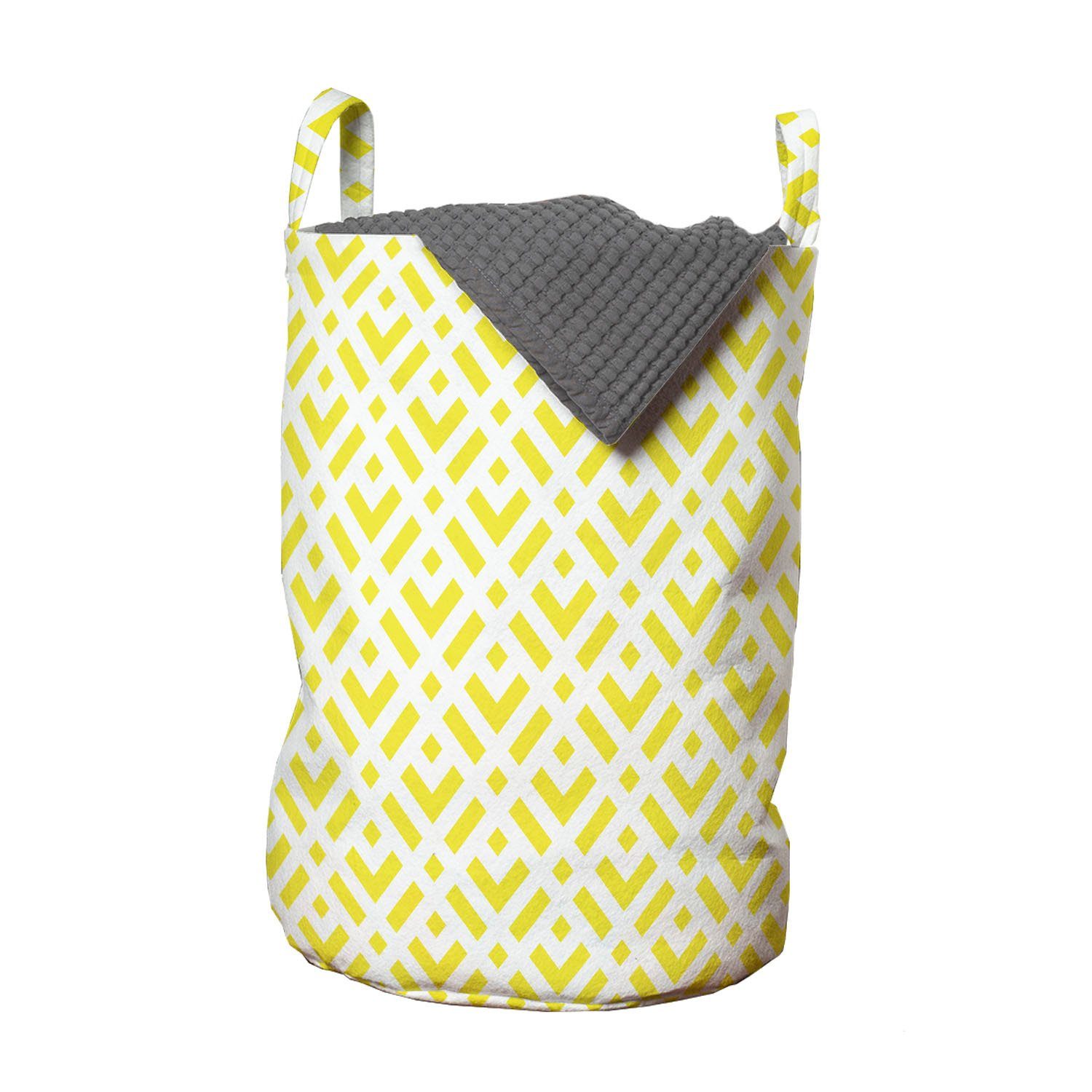 Abakuhaus Wäschesäckchen Wäschekorb mit Griffen Kordelzugverschluss für Waschsalons, Geometrisch Yellow Squares und Motive