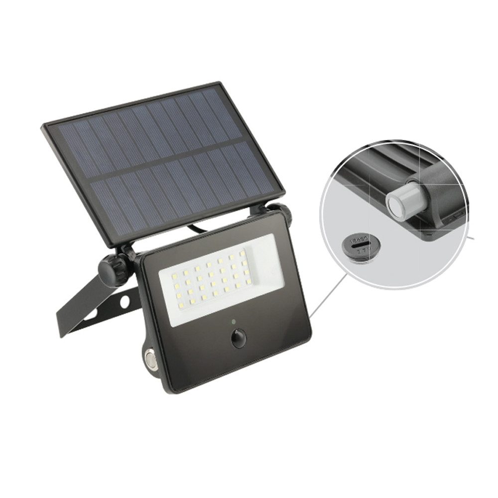 GTV LED Solarleuchte 3000 Lumen LED Solarfluter Solarleuchte mit Bewegungsmelder IP65 KW – Bild 5 von 5