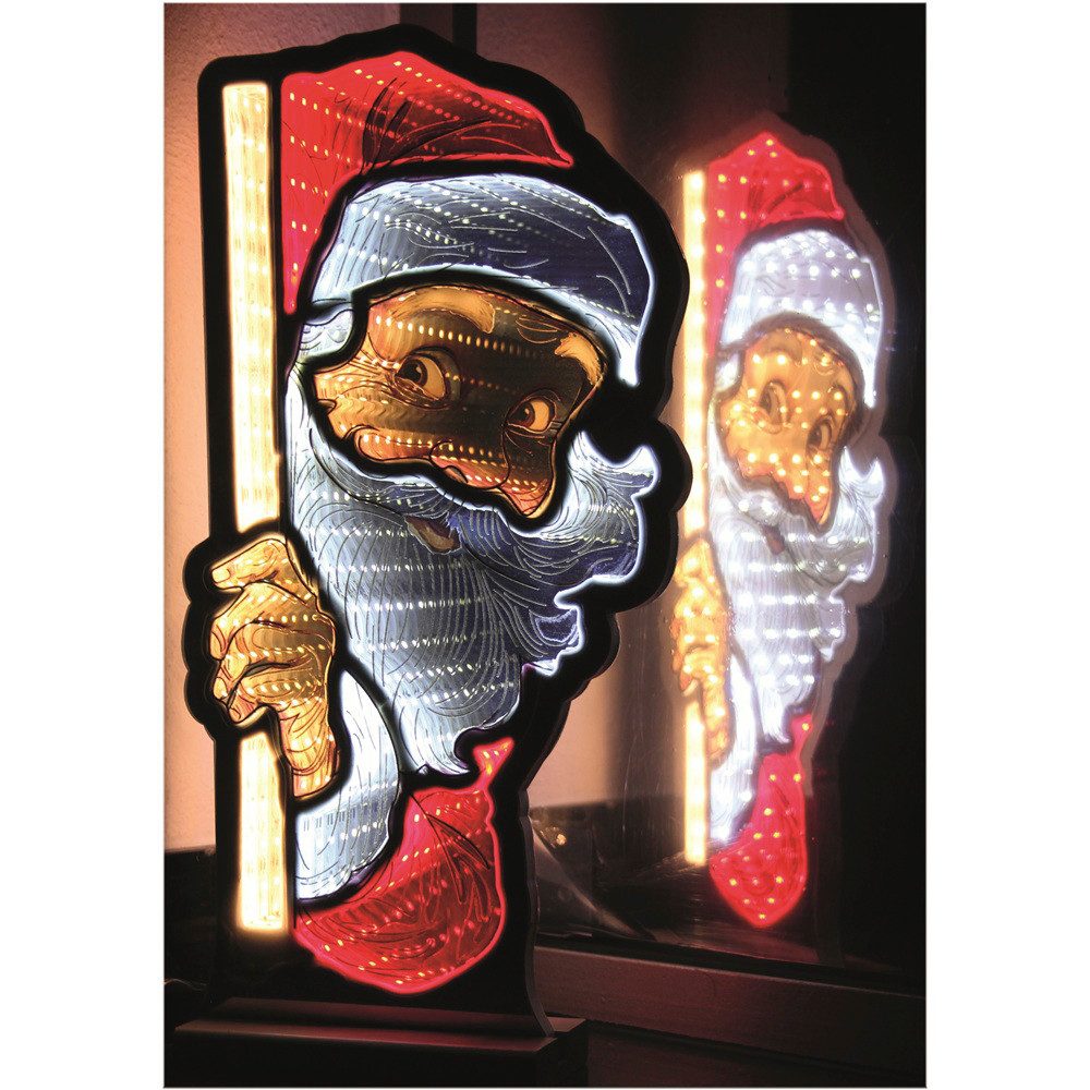 Star-Max LED Dekofigur 36657 Day&Night Infinity Santa 191 LED 6/18h Timer 3m Zuleitung innen