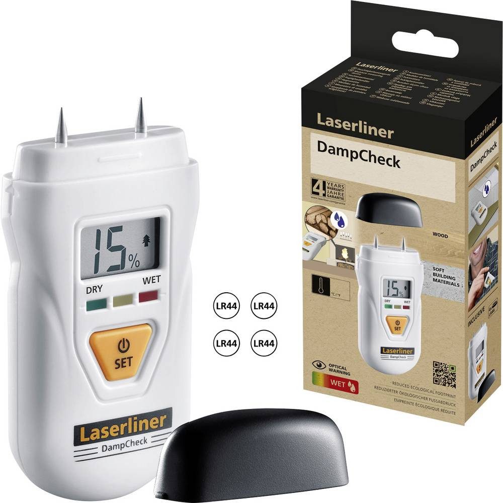 LASERLINER Feuchtigkeitsmesser DampCheck Baufeuchtemessgerät 082.003E