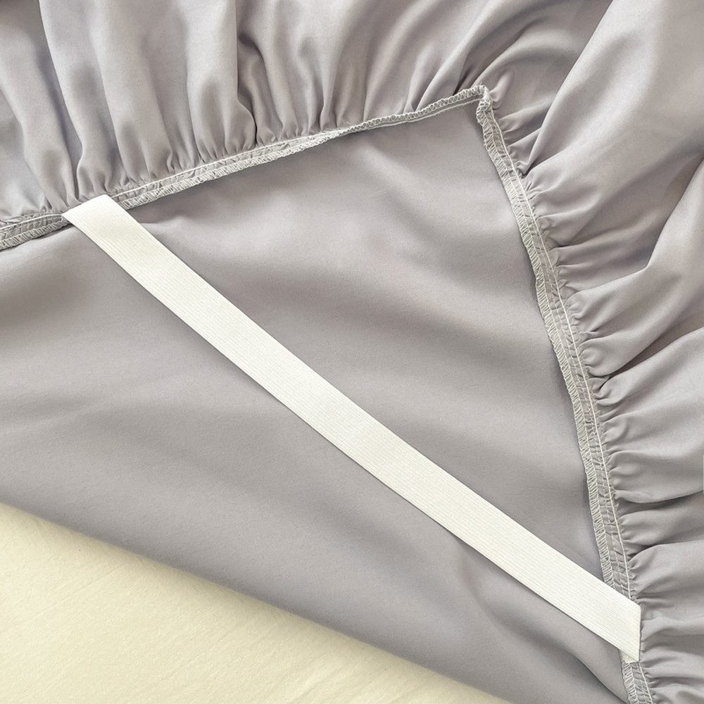 Diwzbyn Bettwäsche Bettrock mit Rüschen, Elastische Bettumrandung 43 cm Höhe, 1 teilig, für Boxspringbett, Elastikband Bettrock, Pflegeleichter Bettsockel – Bild 4 von 5