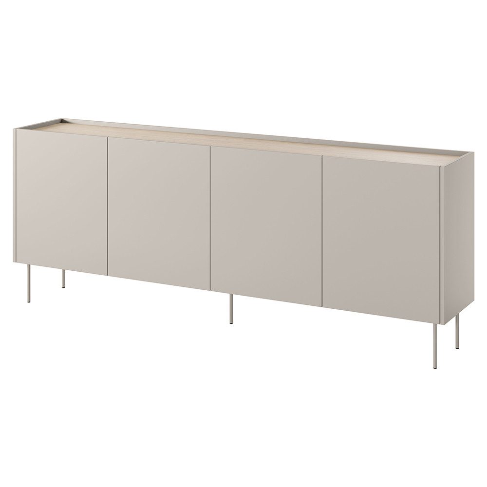 Lomadox Sideboard DELFT-141, in kaschmir und Eiche, 220 cm breit, grifflos günstig online kaufen